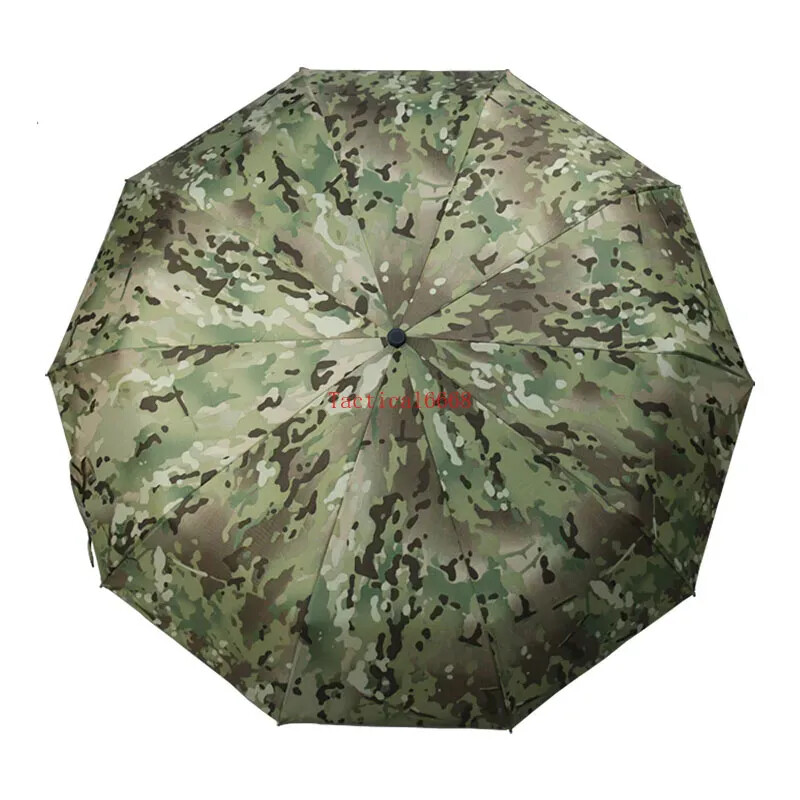 Fully Automatic Camouflage Folding Tactical Umbrella Outdoor Tactics Rain Gear