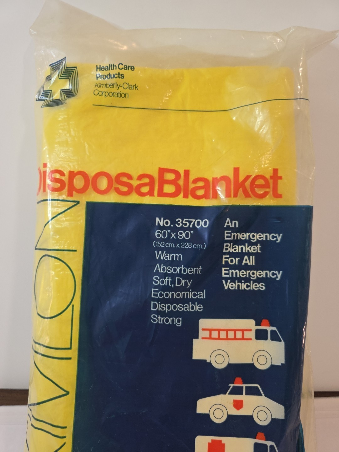 Emergency Blanket Vintage 1979 60″ X 90″ Camping Cold Weather Yellow Disposable