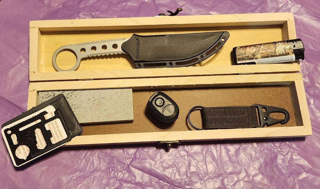 Outdoorsman Gift Set with Wooden Box, Sportsmans Gift, Mans Gift, 7 Piece Set