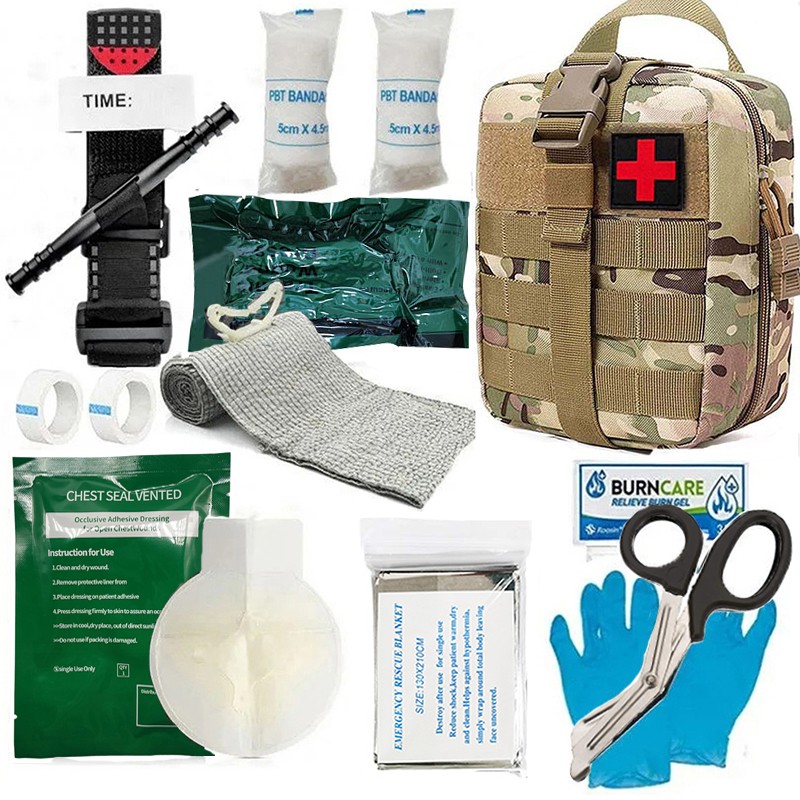 Outdoor First Aid Supplies Camping Tactical Bandage Training Medical Kit