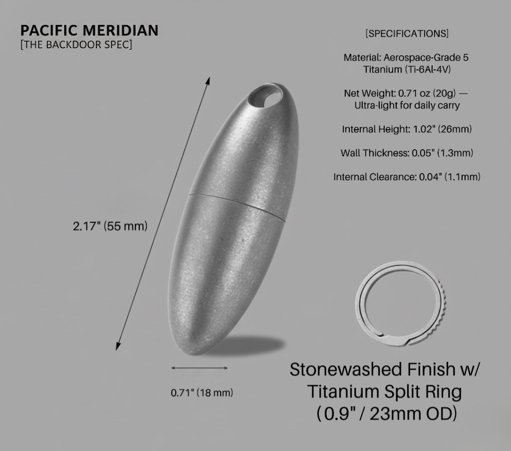 Aerospace Grade 5 Titanium EDC Capsule | Precision Survival Storage Box