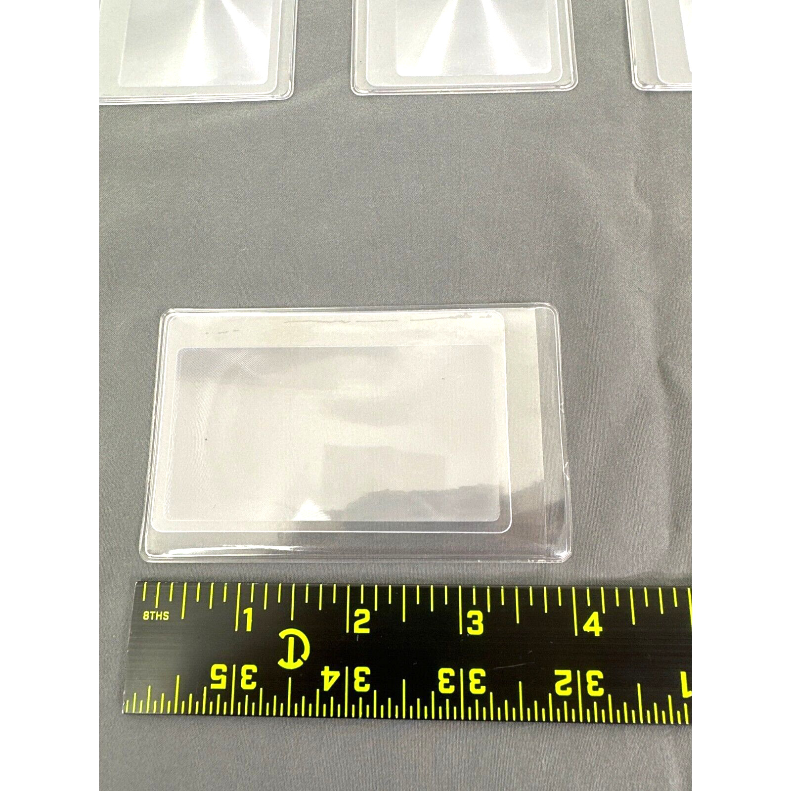 Lot of Five Wallet Credit Card Size Pocket Magnifiers With Protective Sleeves