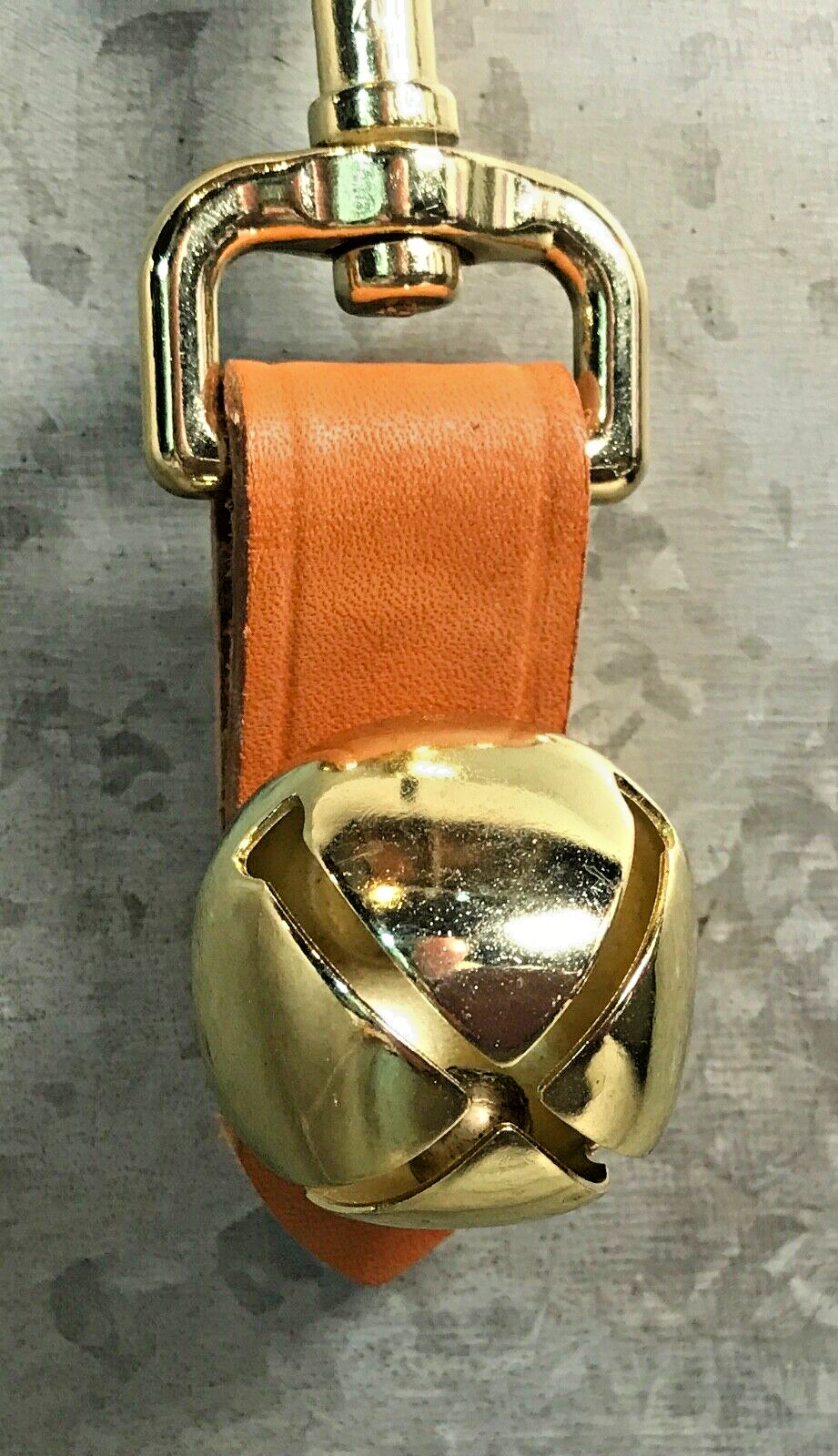 BEAR BELL HD Brown Leather Fob 5 3/4″ REPELS Predators Hike Fish Safety Man Dog