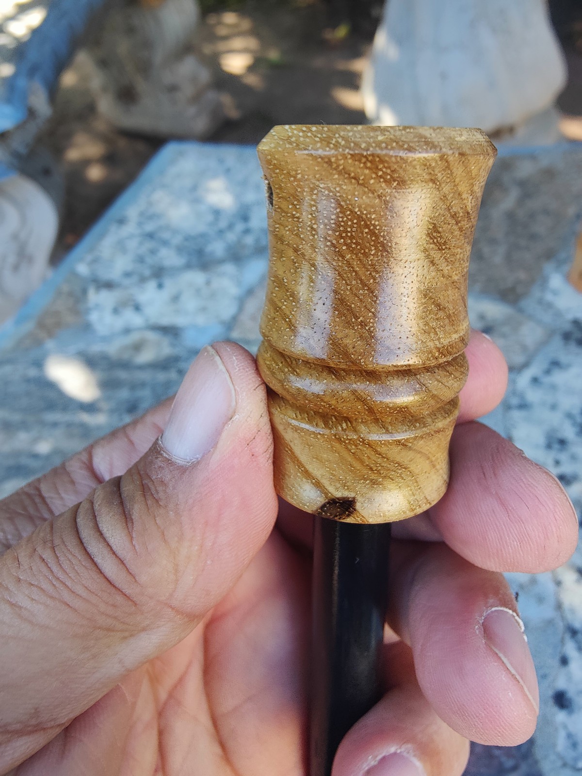 Bushcraft 5″ x 1/2 ” ferrocerium rod Black limba wood handle | | mischmetal