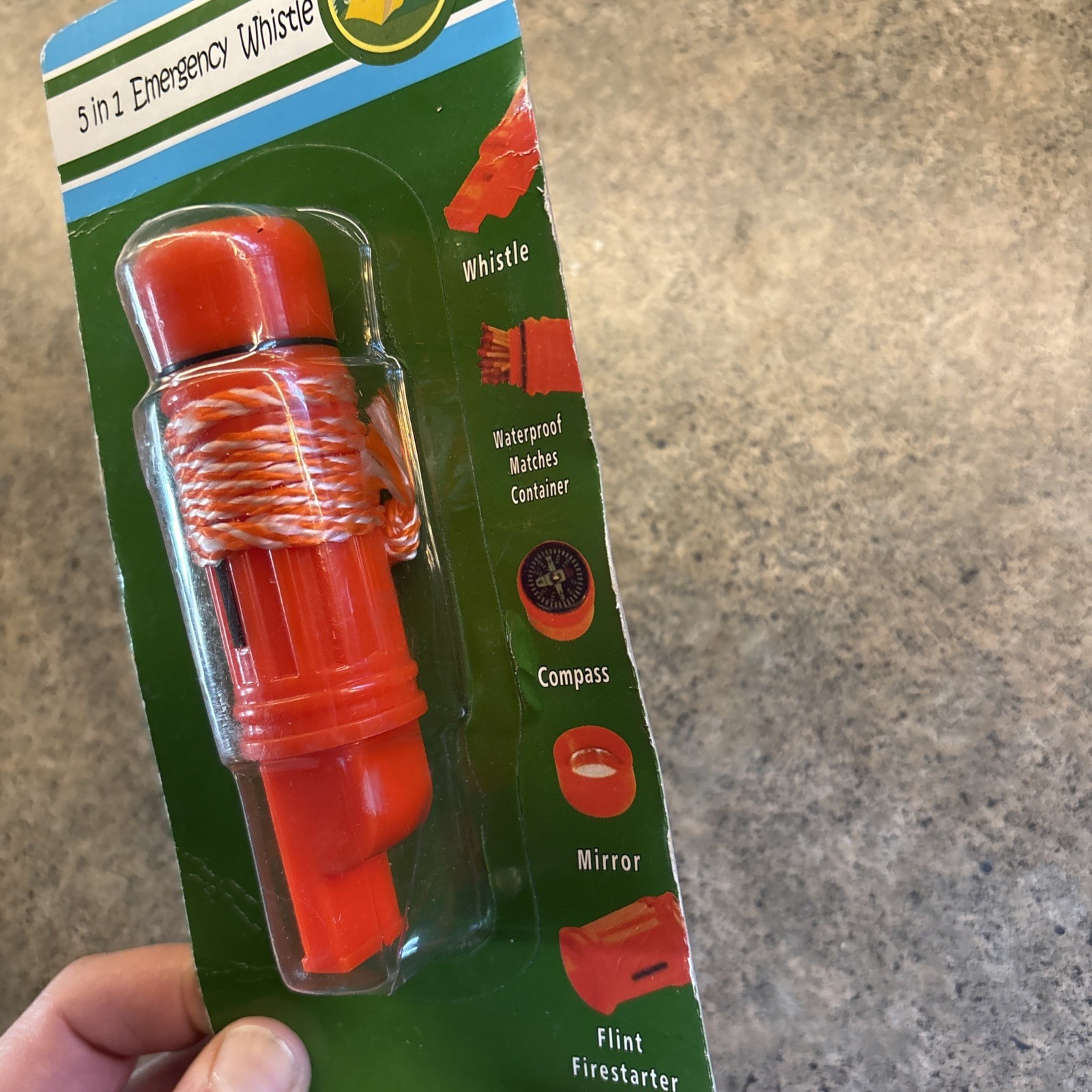 5 in 1 Emergency Whistle Storage Mirror Fire Compass Emergency Survival Kits