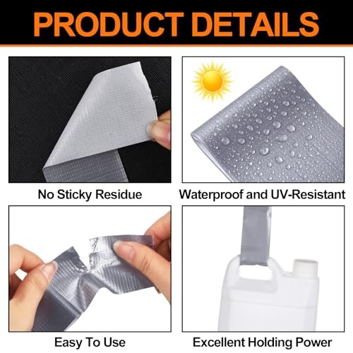 Pack 1.77 in x 10 ft Travel Duct Tape Mini Pocket Size Flat Roll Silver 4
