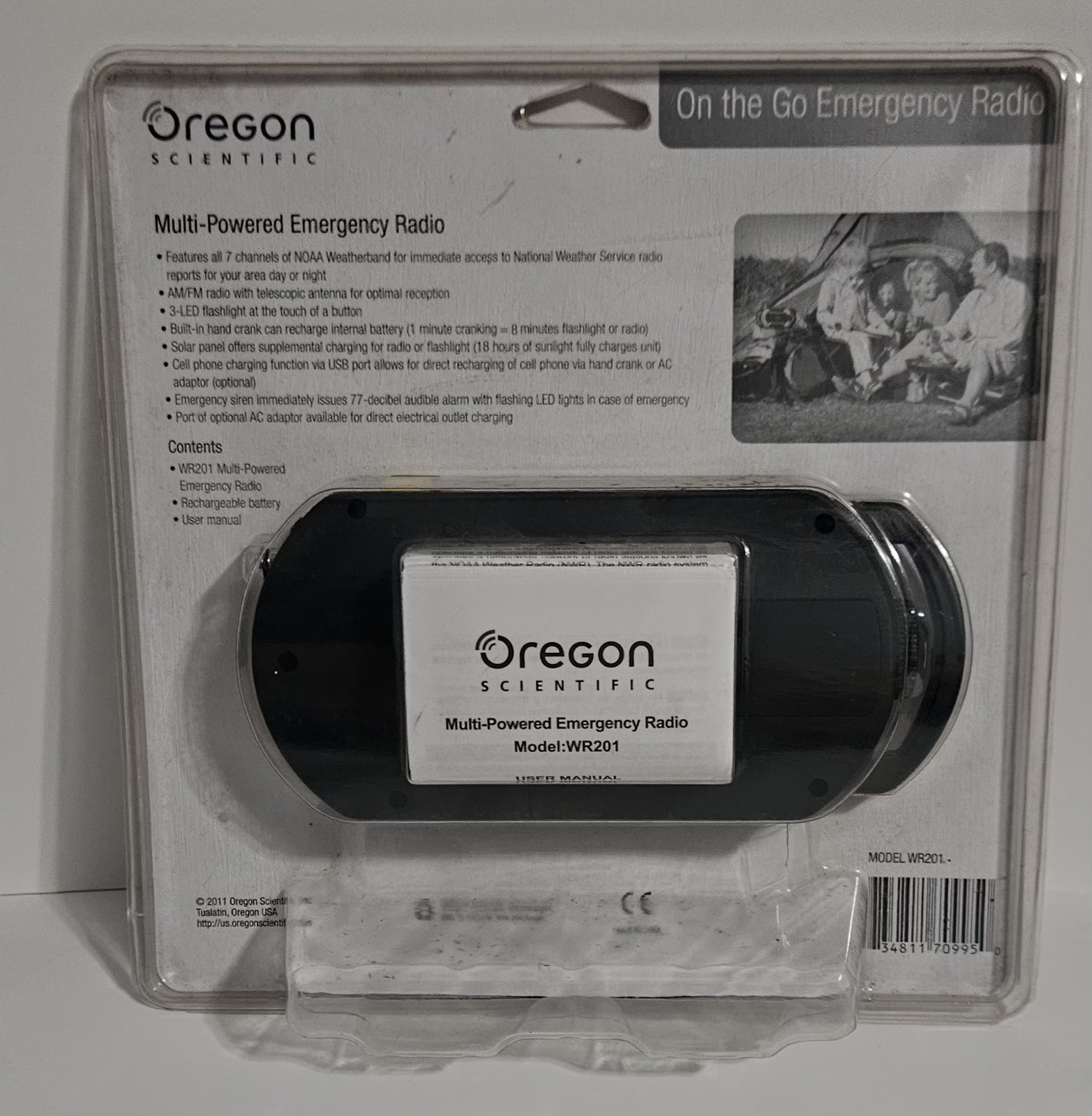 Multi-Powered Handheld Emergency Weather Radio Sealed (Oregon Scientific WR201)