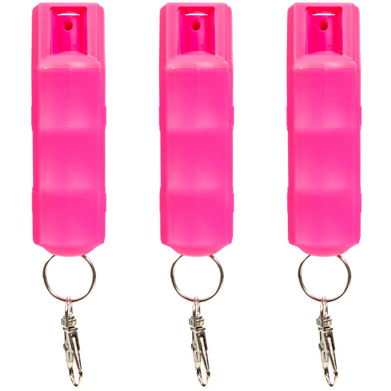 3 PACK Burn pepper spray .5oz Hot Pink Twist Top Keychain Self Defense
