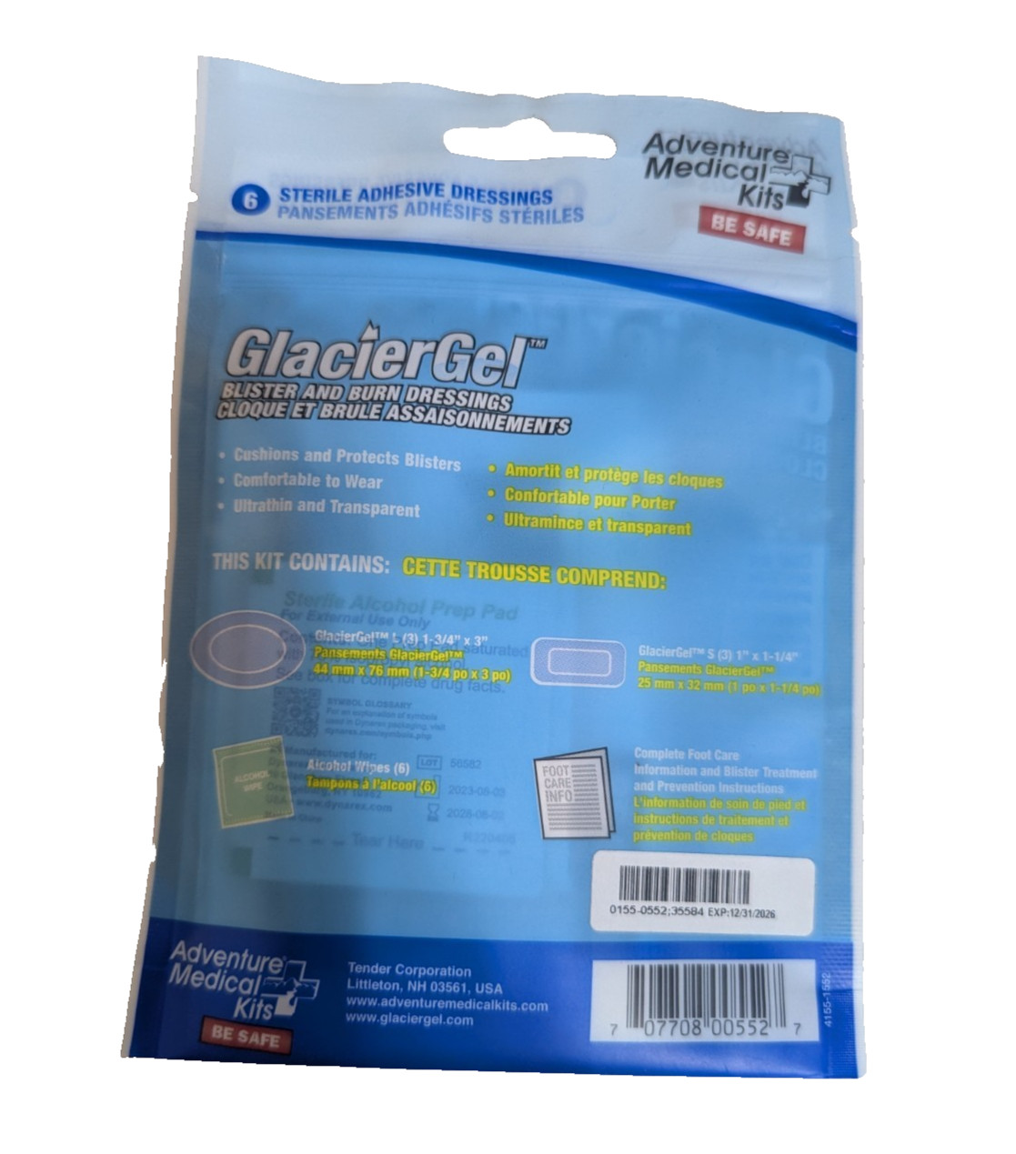 Lot of 3 Adventure Medical Kits GlacierGel Blister 7 Burn Dressing EXP: 12/31/26