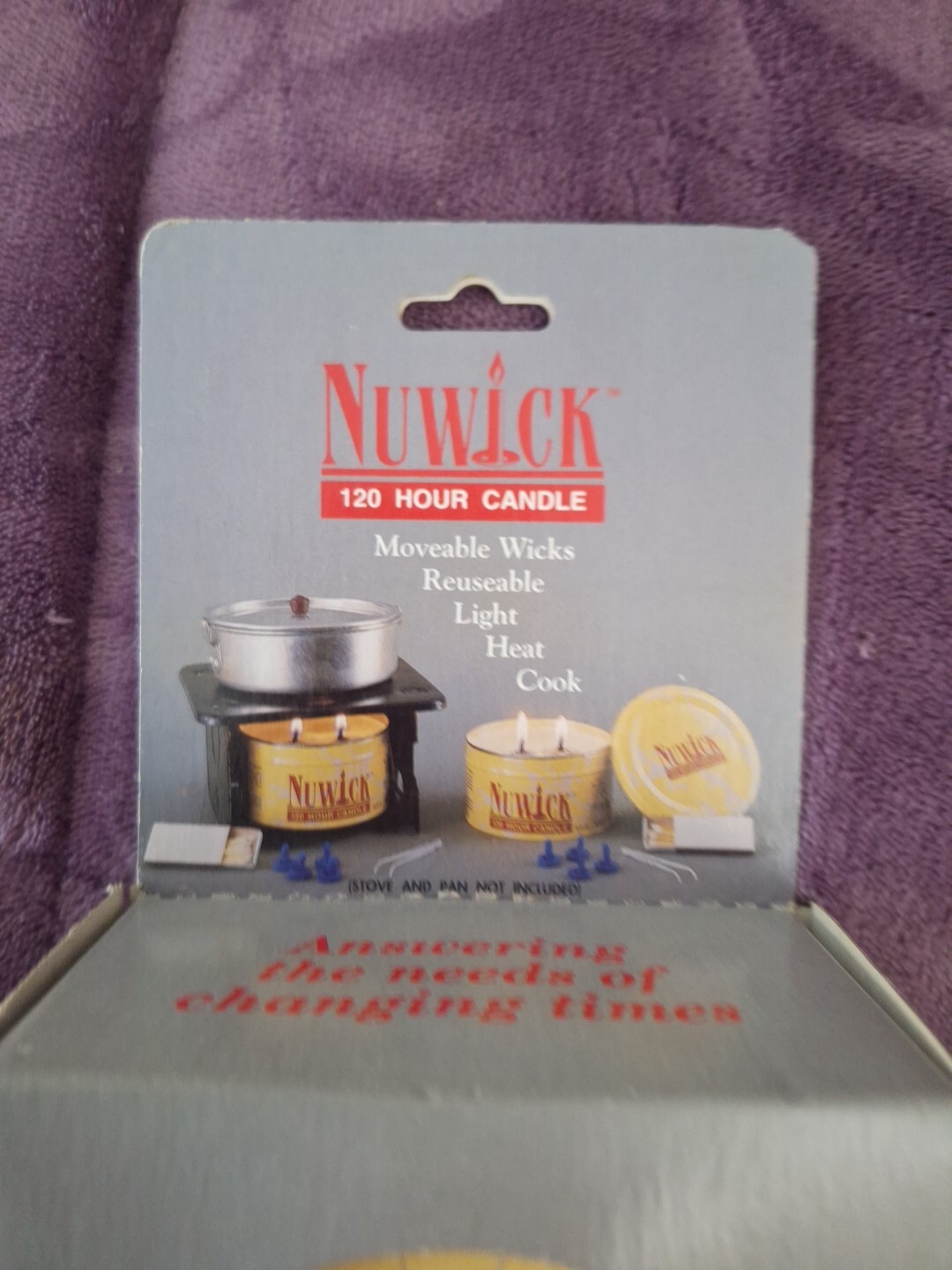 NEW NUWICK 120 Hour Emergency Candle ~ Moveable Wicks Reusable Light Heat Cook