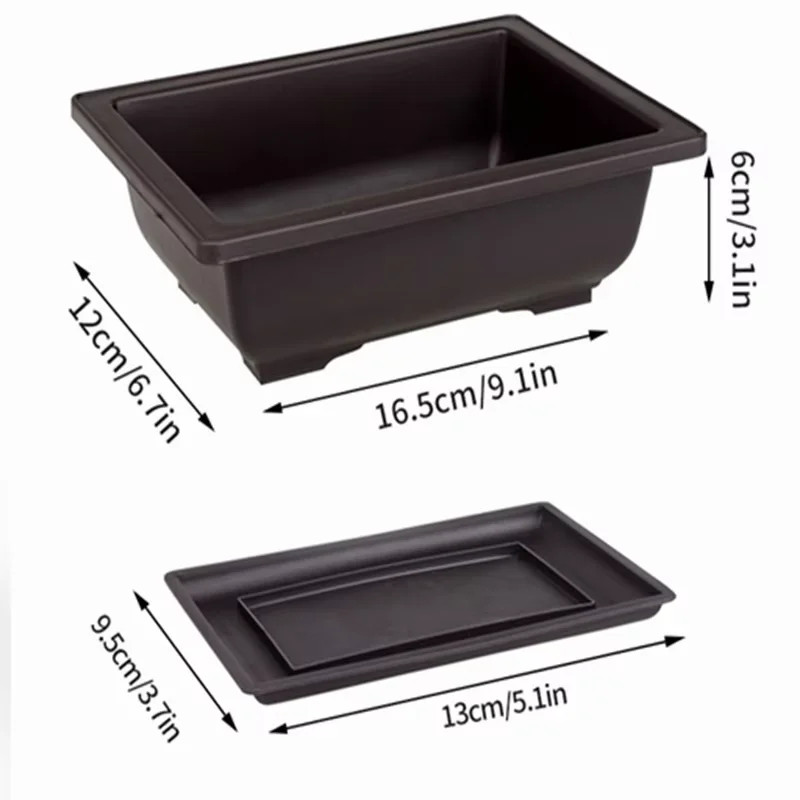 Rectangular Flowerpots Imitation Purple Clay Bonsai Pots Garden Landscape Succul