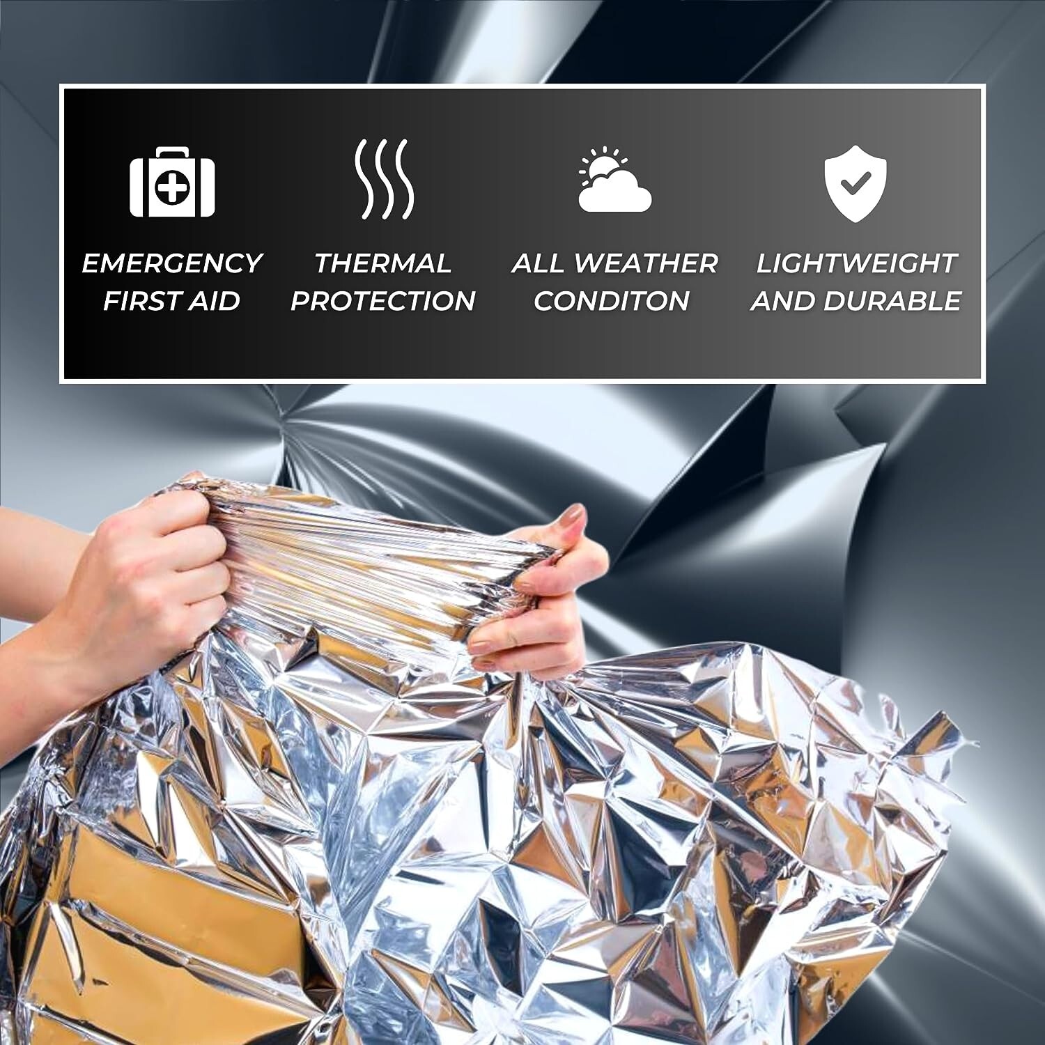 HealthyLine Thermal Foil Sauna Space Blanket (Pack of 50 pcs) Detox Weight Loss