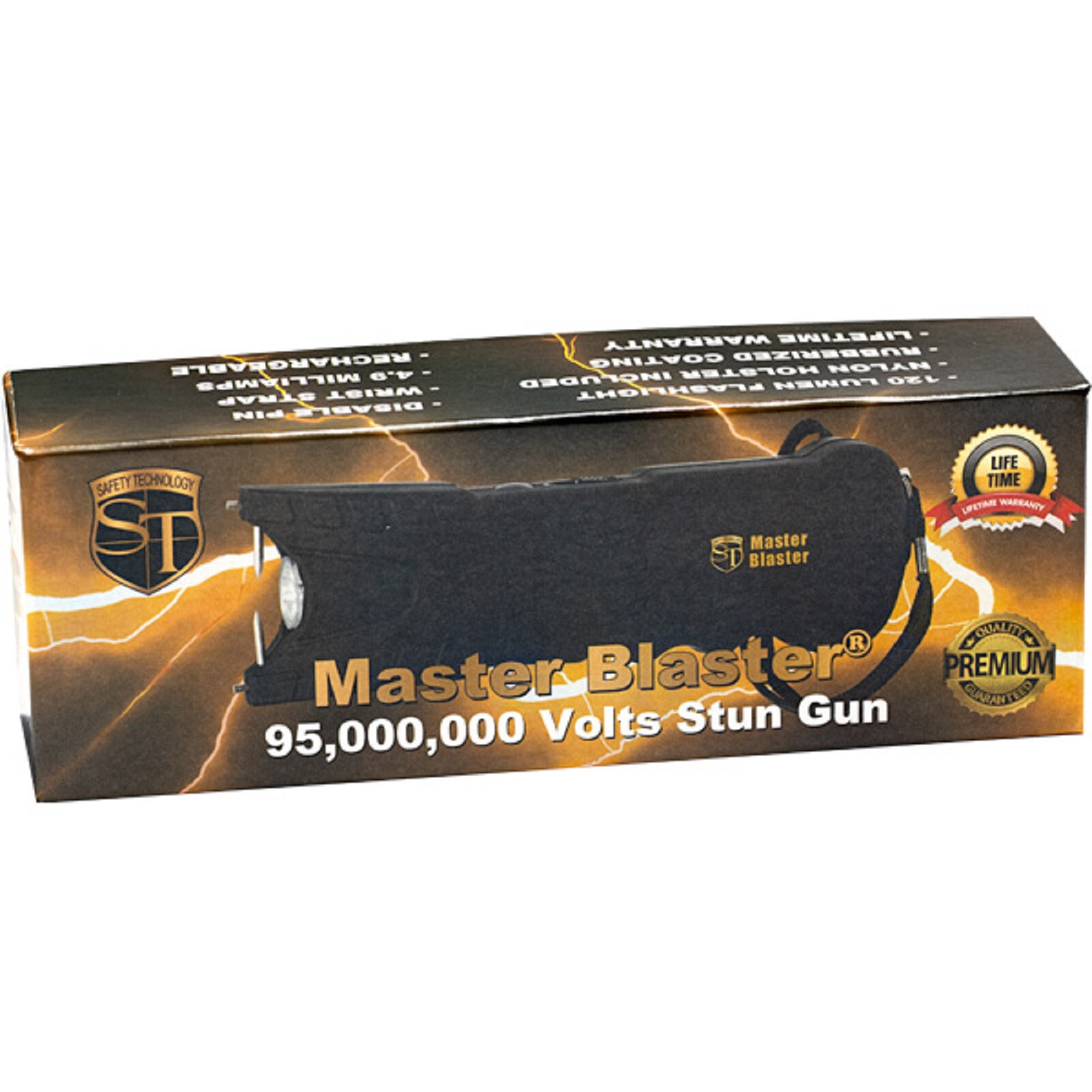 Safety Technology 95 Mill Volt Master Blaster Stun Gun Rechargeable with Holster