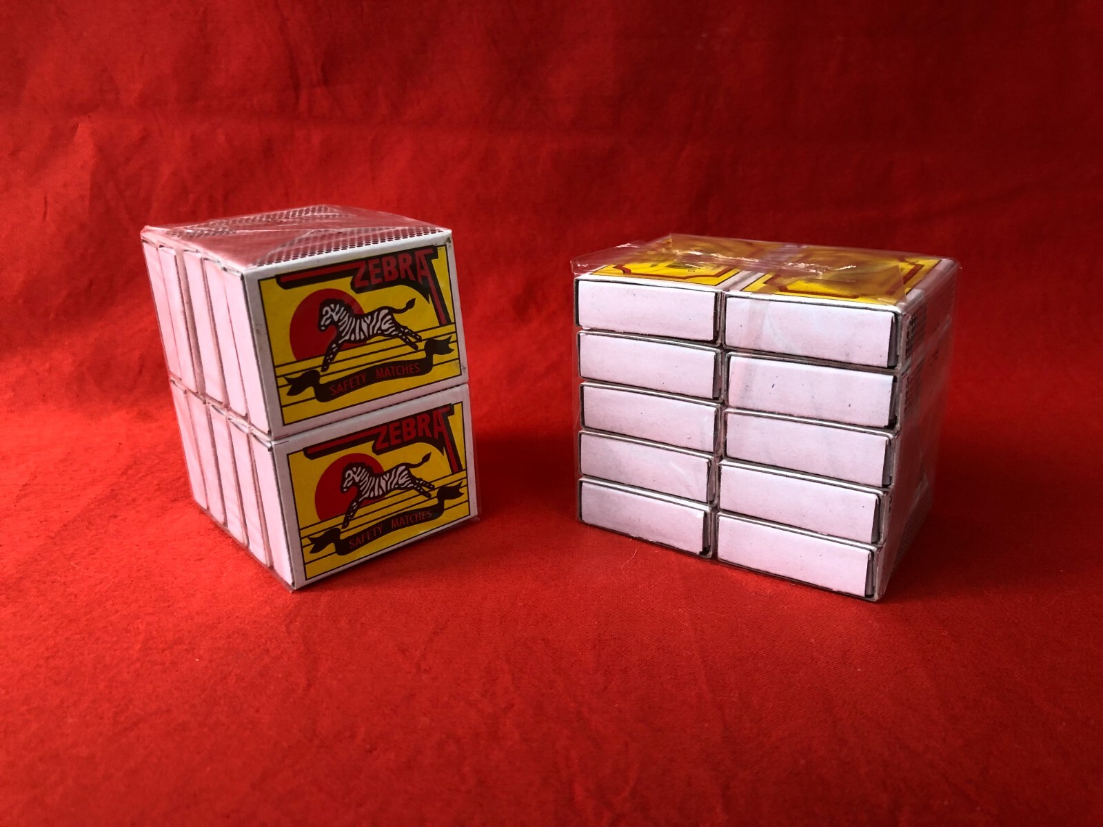 ZEBRA SAFETY MATCHES BOX OF 10 MATCHES WITH NO STICKS – EMPTY BOXES