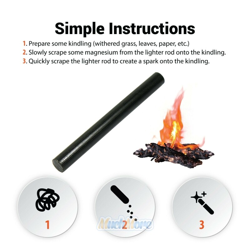 10X Huge 1/2×5” & 5/16×3.15″ Ferrocerium Ferro Magnesium Rod Flint Fire Starter