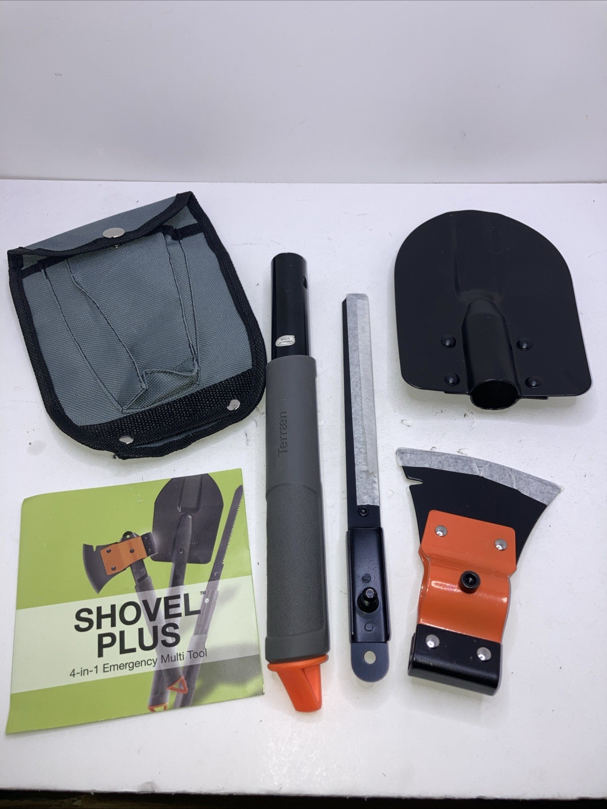 4 in 1 Emergency Backpacking Camping Hiking Shovel Ax Saw Nail Remover Gear NOB