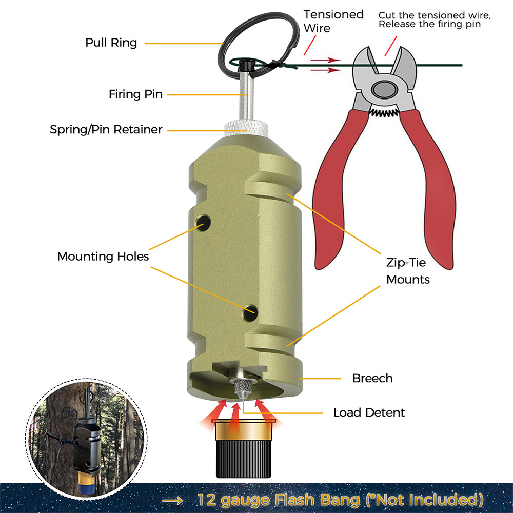 Perimeter Trip Alarm Aluminum Alloy Camp Safe Perimeter Trip Wire Alarm Green