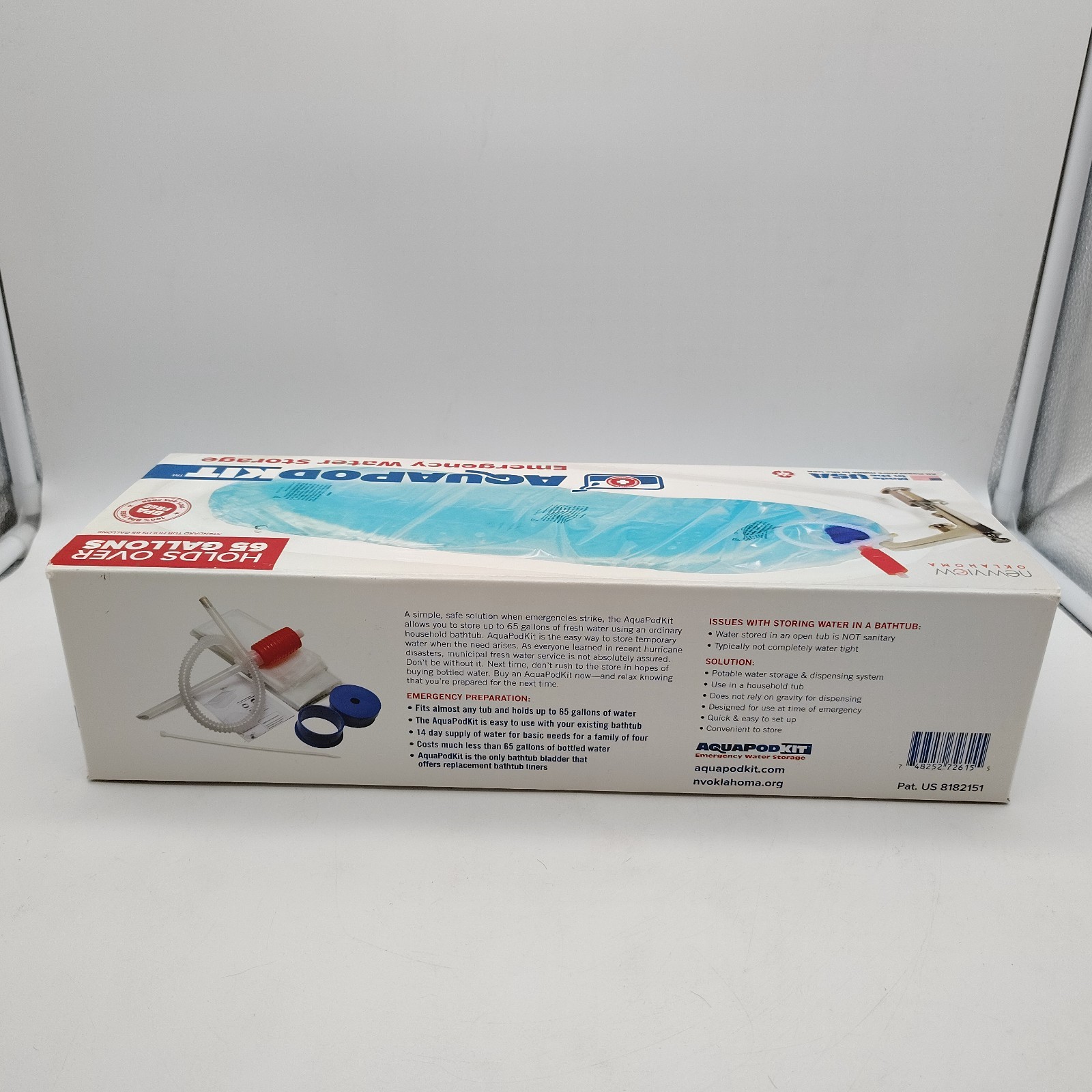 AquaPod Kit Water Storage Container NEW up to 65 gallons Emergency Preparation