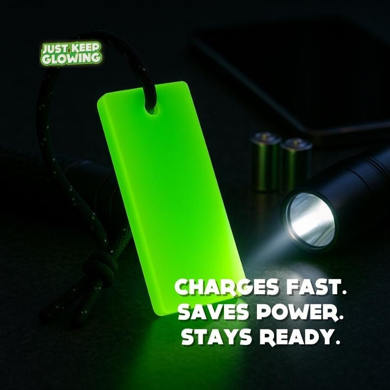 1 set 4 pcs Glow in Dark Emergency Light Reusable Survival Camping Handmade USA