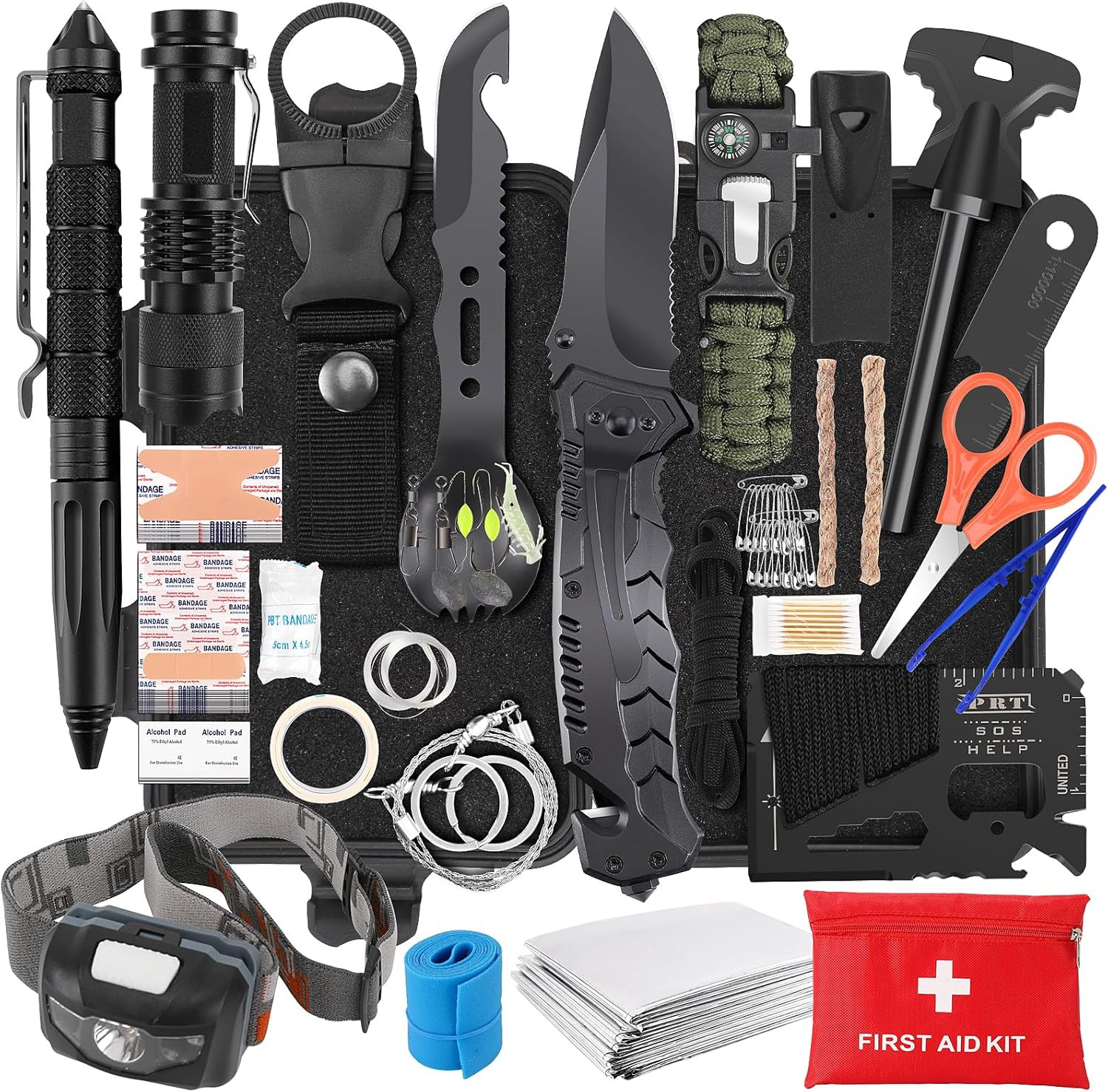 116PCS Survival Kit First Aid Emergency Gear Camping Hiking Bug Out Bag