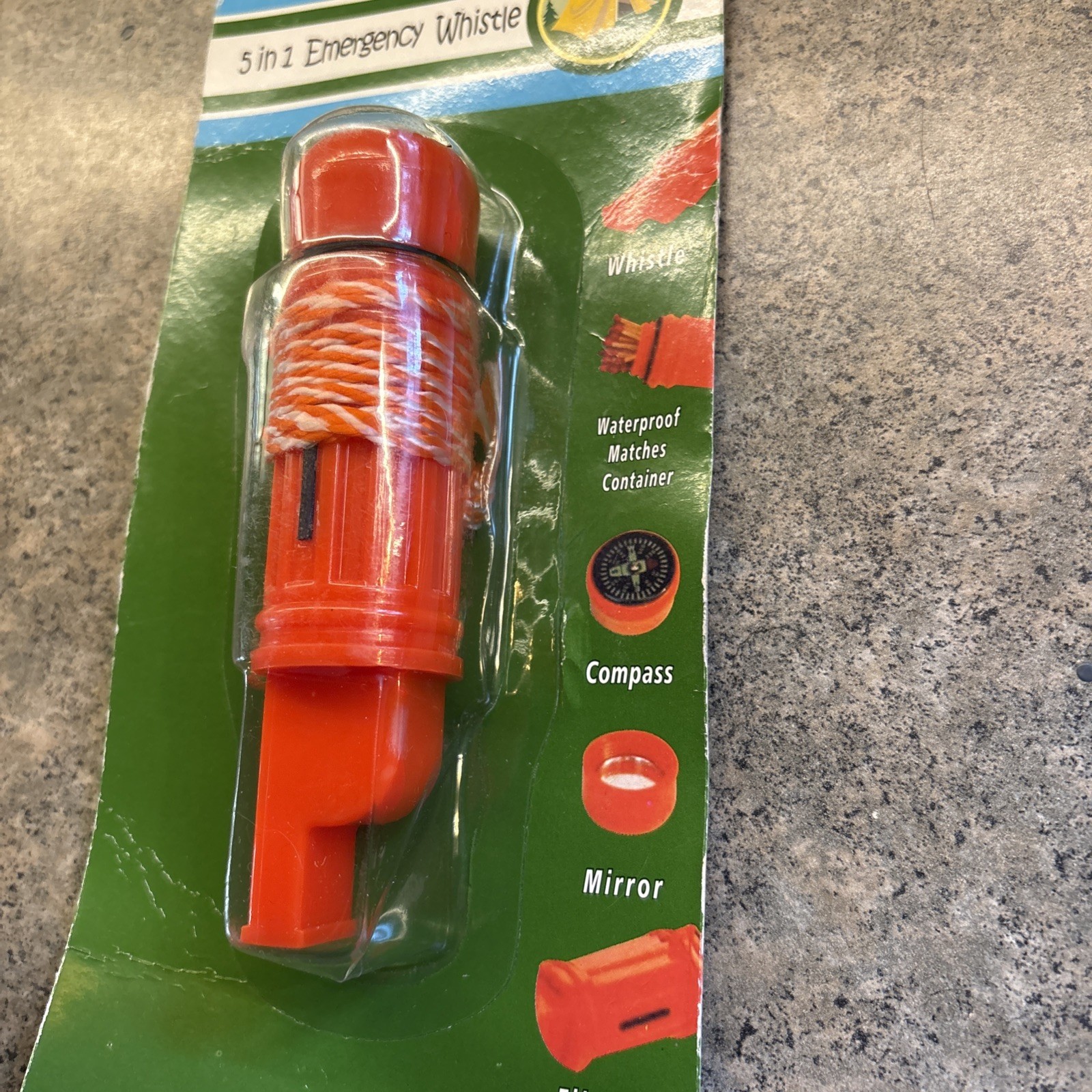 5 in 1 Emergency Whistle Storage Mirror Fire Compass Emergency Survival Kits