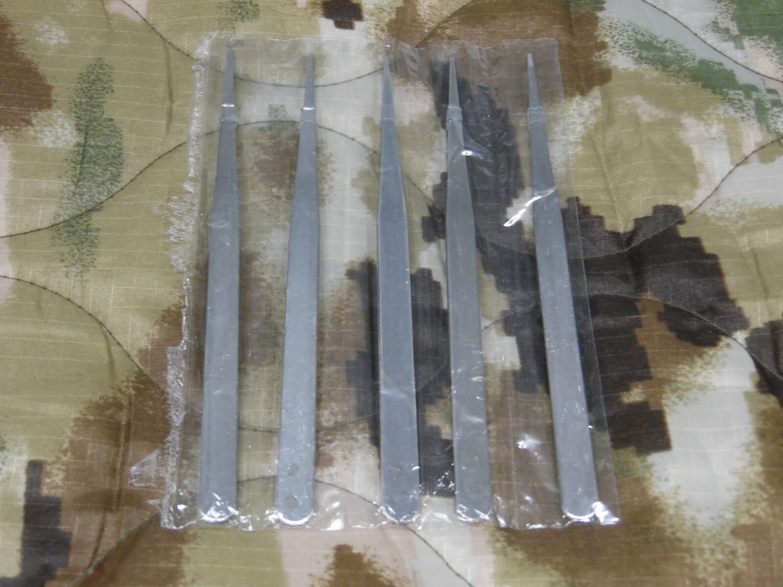 Set of 5 Stainless Steel Tweezers Straight Pointed Tip