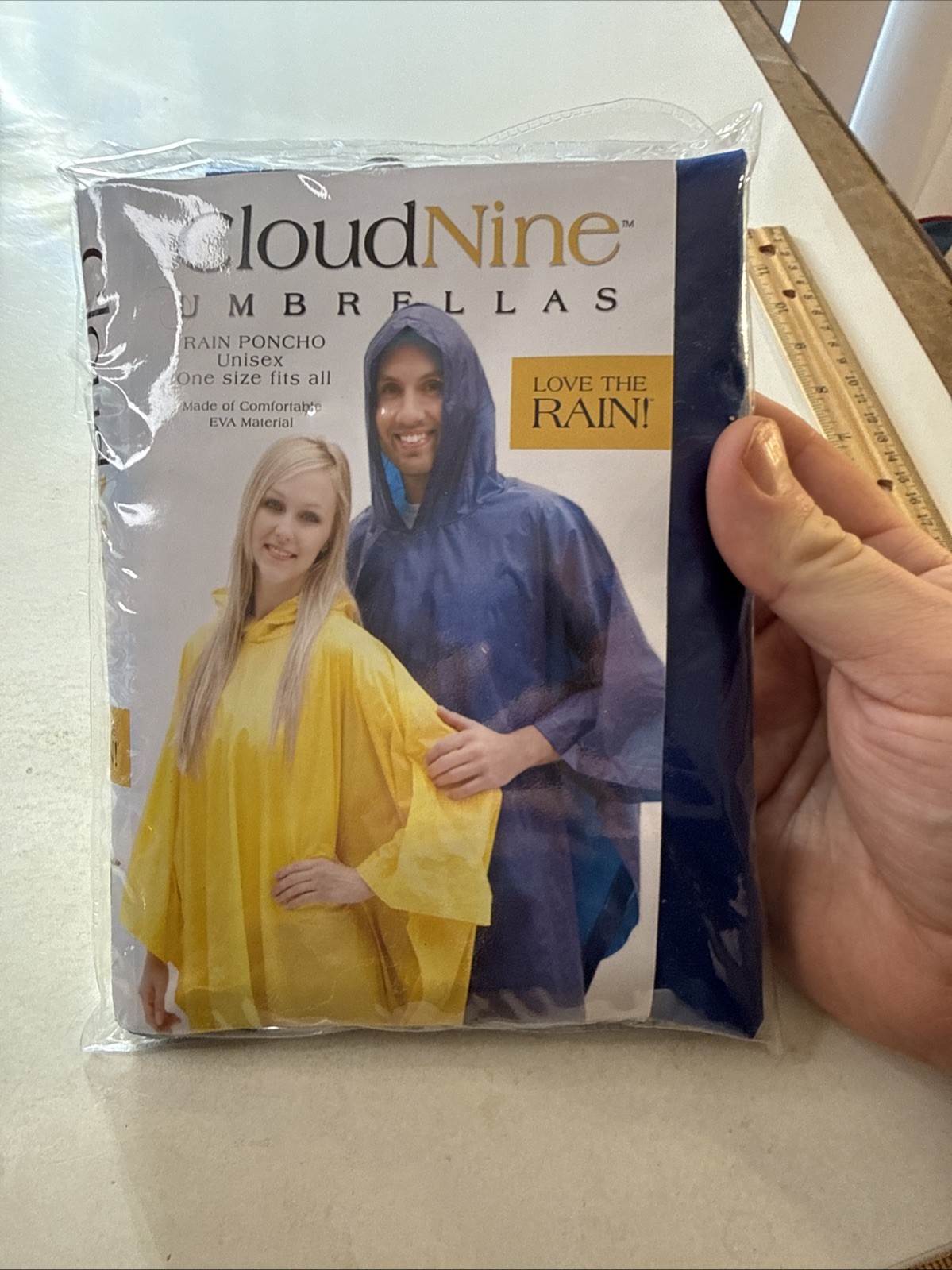 Cloud Nine Emergency Travel Rain Poncho Hooded NEW Navy Blue Unisex coat gear