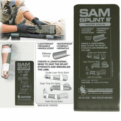 SAM SPLINT II LIMB MILITARY TACTICAL NORTH AMERICAN RESCUE 50-1005 ONE (2) Pack