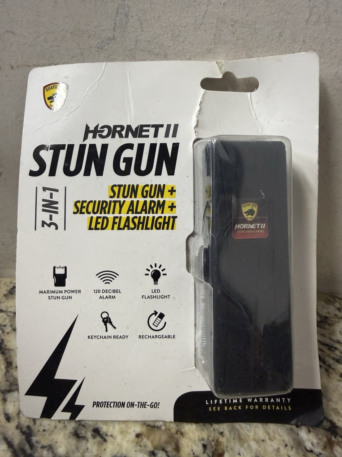 Guard Dog Hornet II 3in1 Compact Safety Alarm L LED Light L Keychain & Stun
