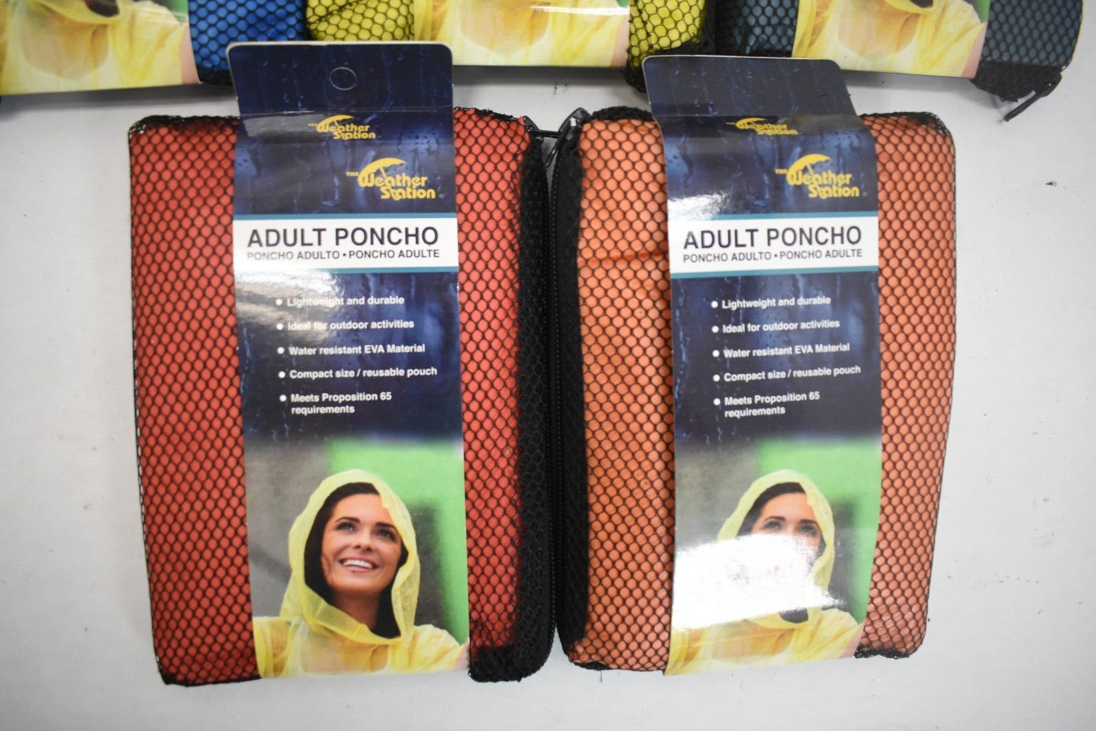 Lot of 5 The Weather Zone 3100 Rain Ponchos Assorted Colors One Size Fits All