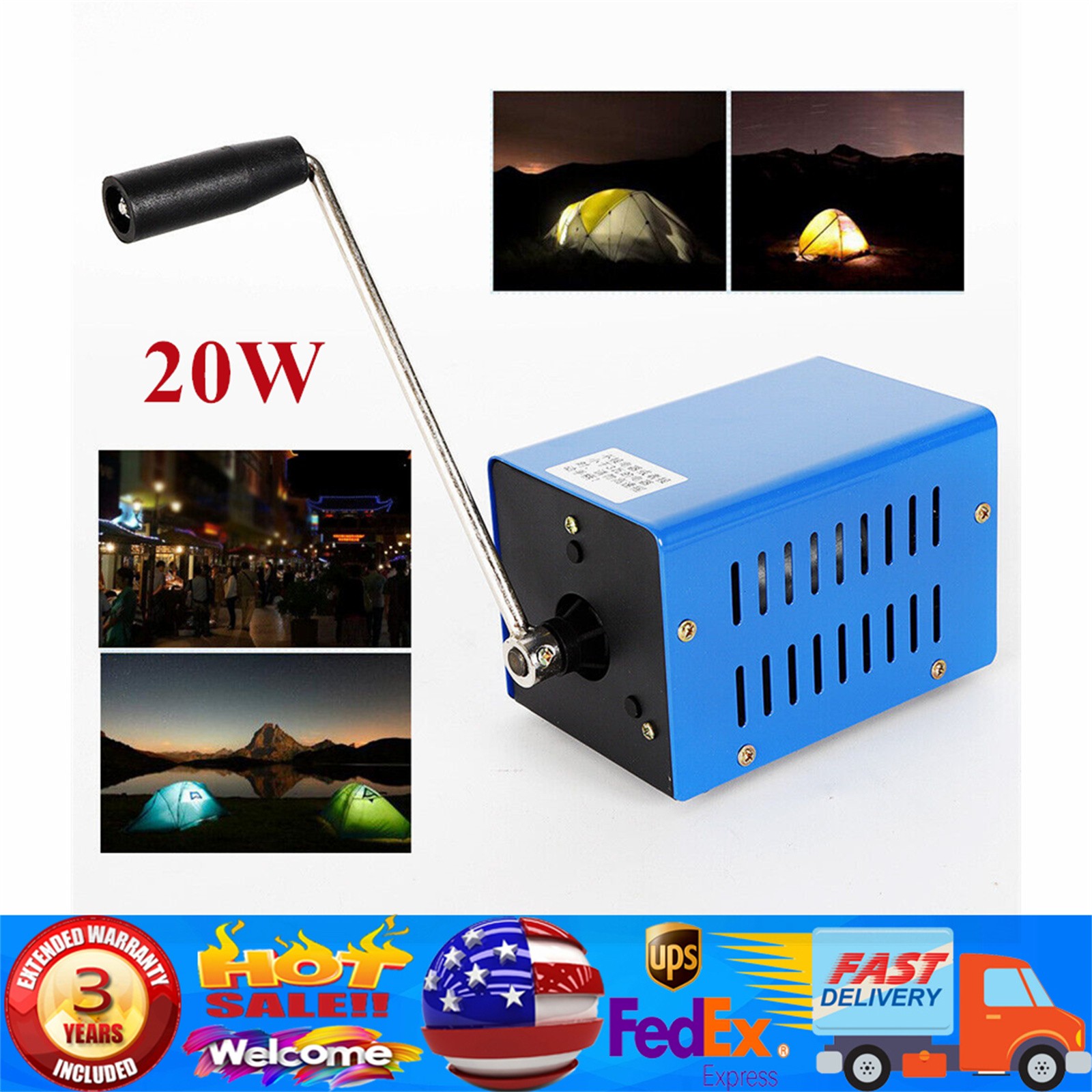 Portable Hand Crank Dynamo Charger Emergency USB Generator High Power