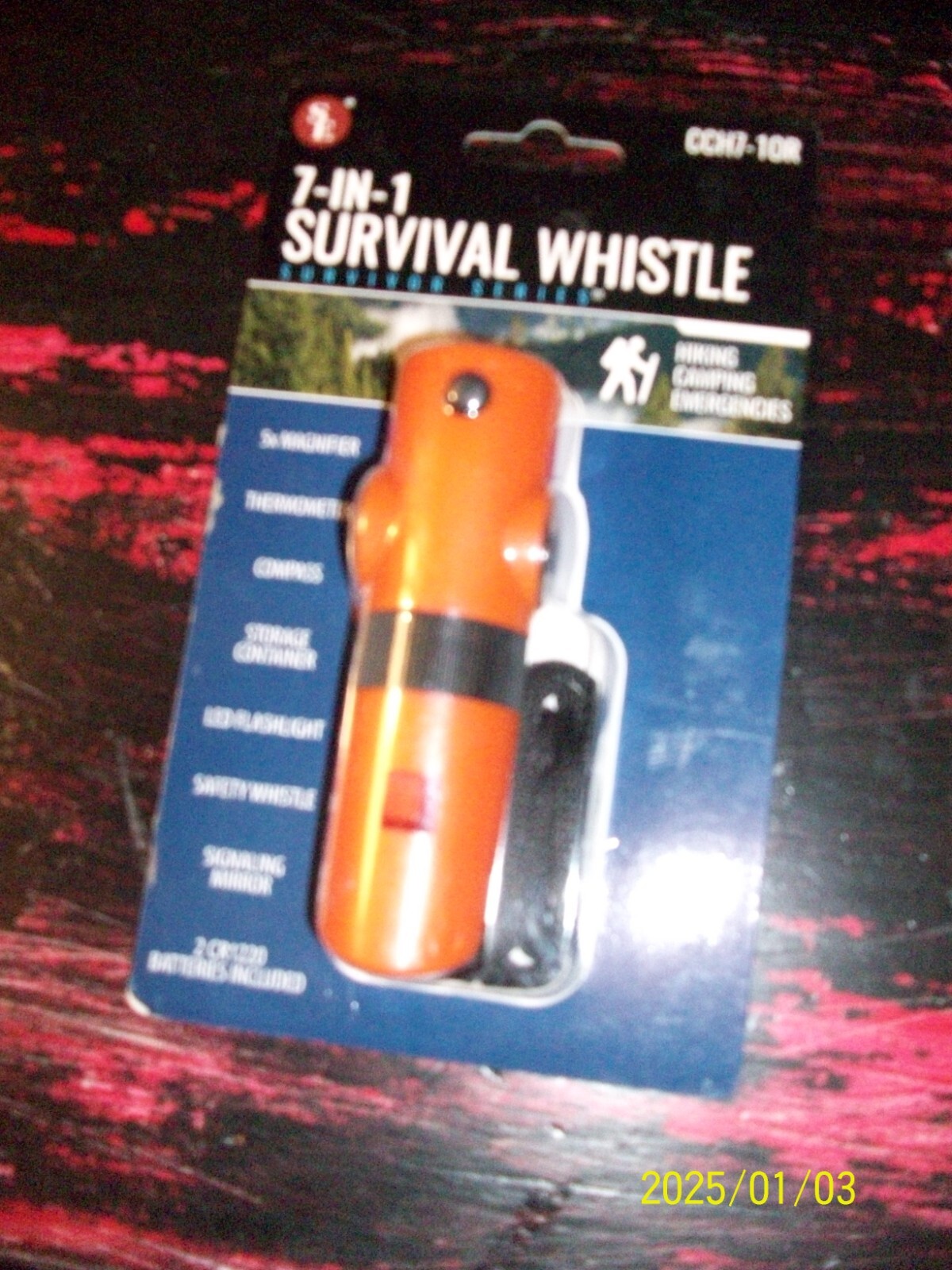 SE 7-In-1 Survival Whistle, New In Package cch7-10r
