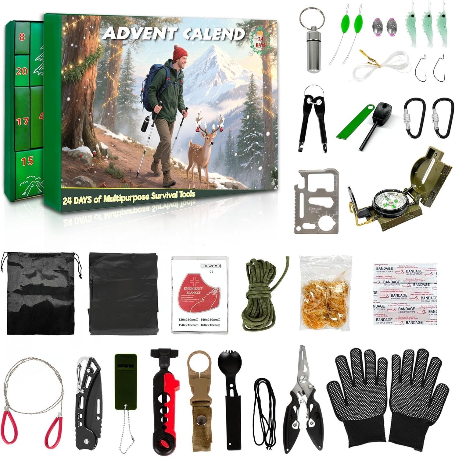 “Survival Kit Advent Calendar 2025 for Men – Survival Gear and Supplies 24 Days