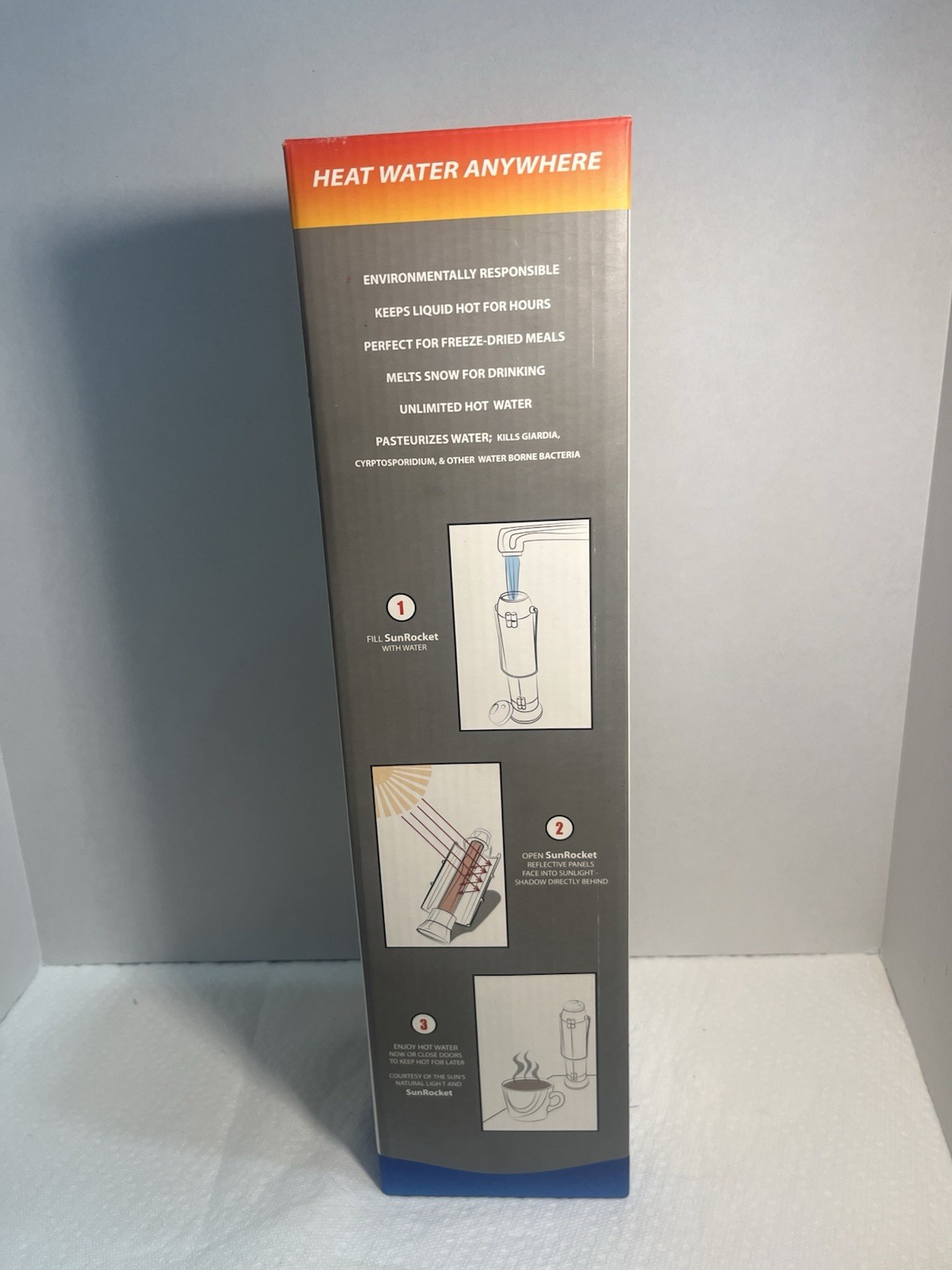 SunRocket Solar Water Heater & Thermos, Heat Water Anywhere! New In Box 1714