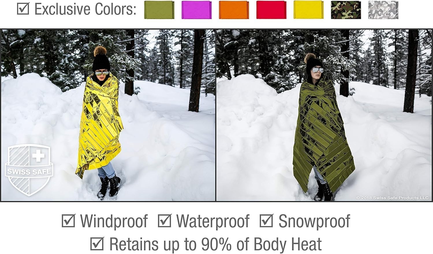 4 Mylar Emergency Blankets – Lightweight, Waterproof for Outdoor Safety