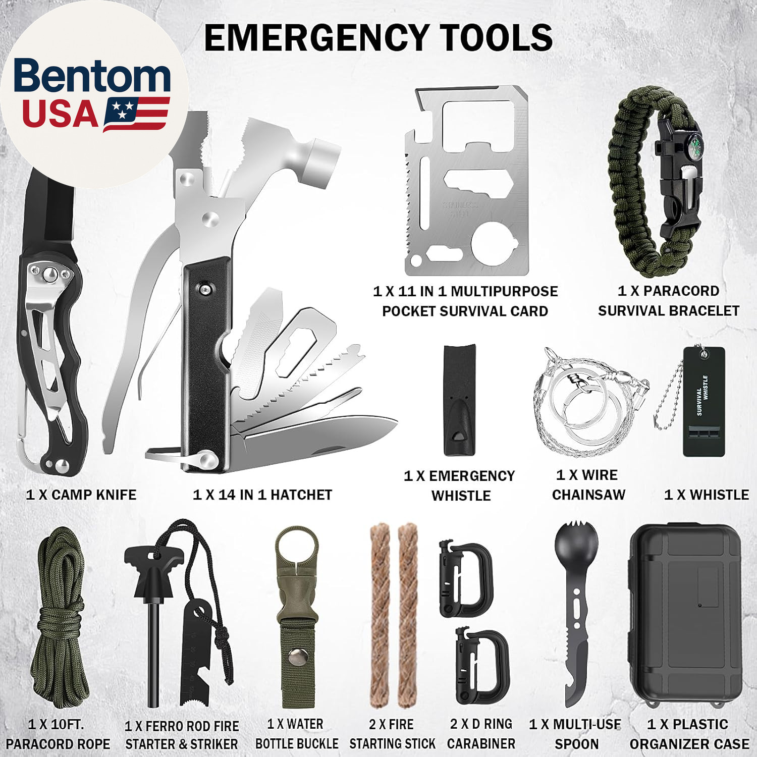 Survival Kit, Survival Gear and Equipment 258 PCS with Water Filter, Emergency T