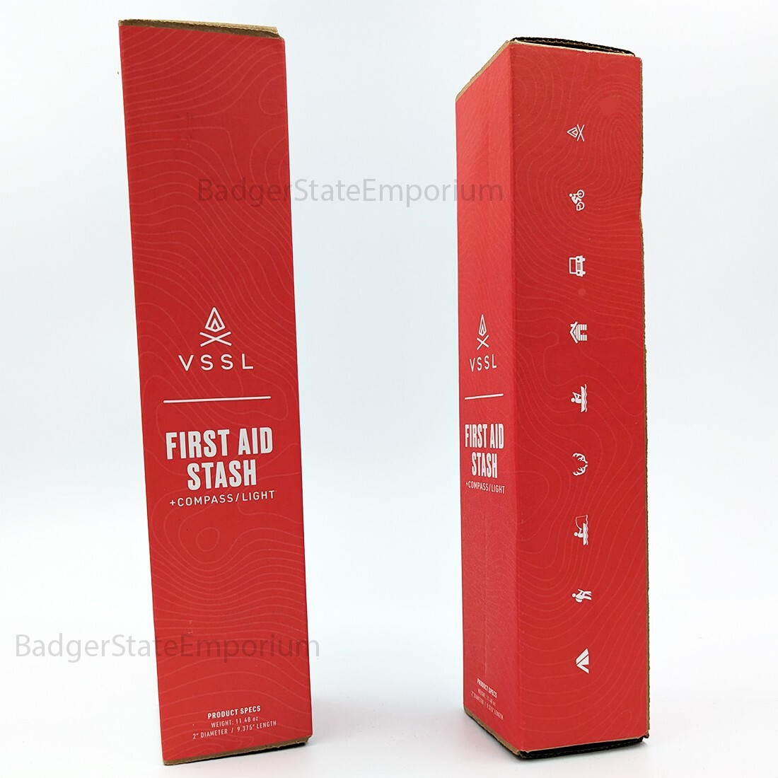 VSSL First Aid Stash Kit Aluminum +Storage Tins Flashlight Compass LED SOS Light