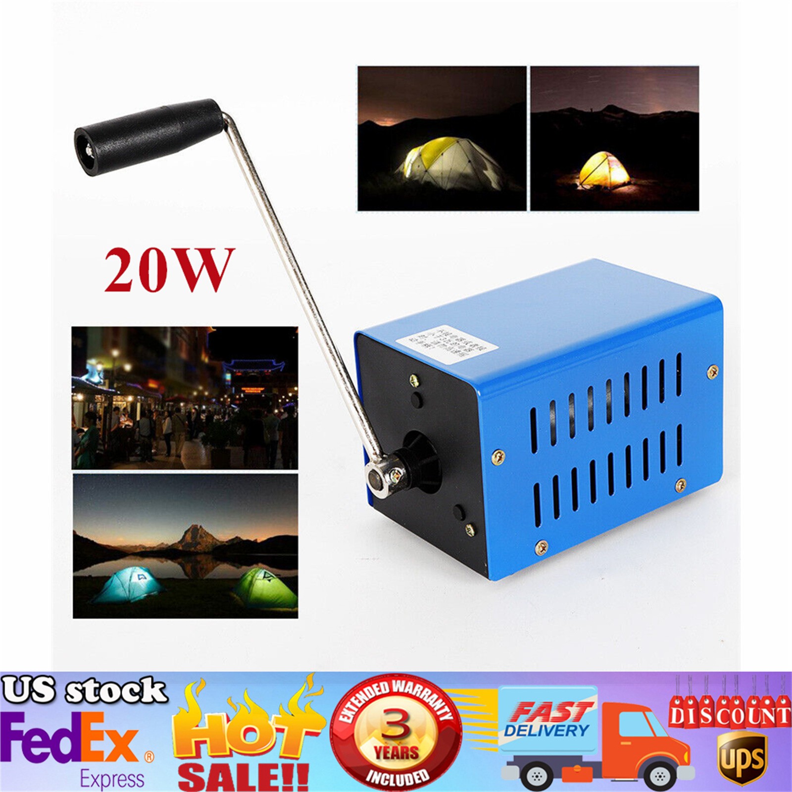 Portable Hand Crank Dynamo Charger Emergency USB Generator High Power