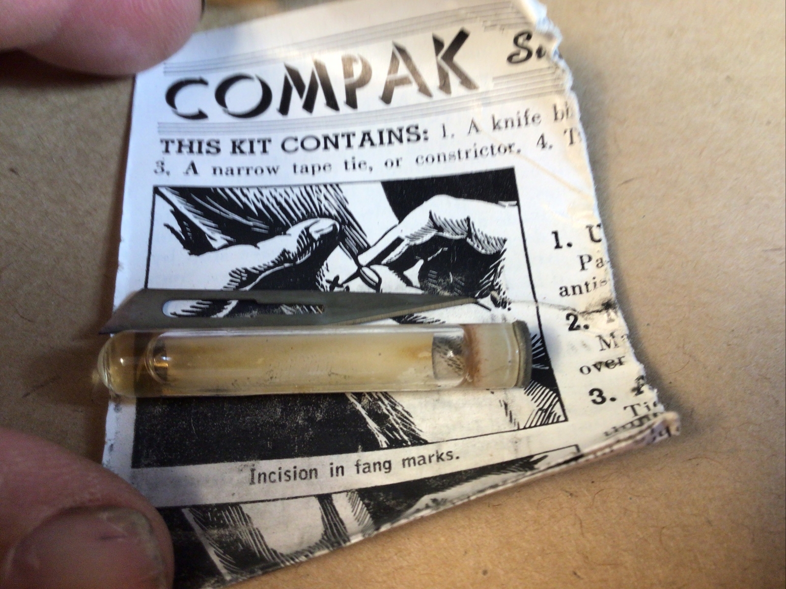 Vintage Cutter Company Compak Suction Survival Snake Bite Kit Pocket Size