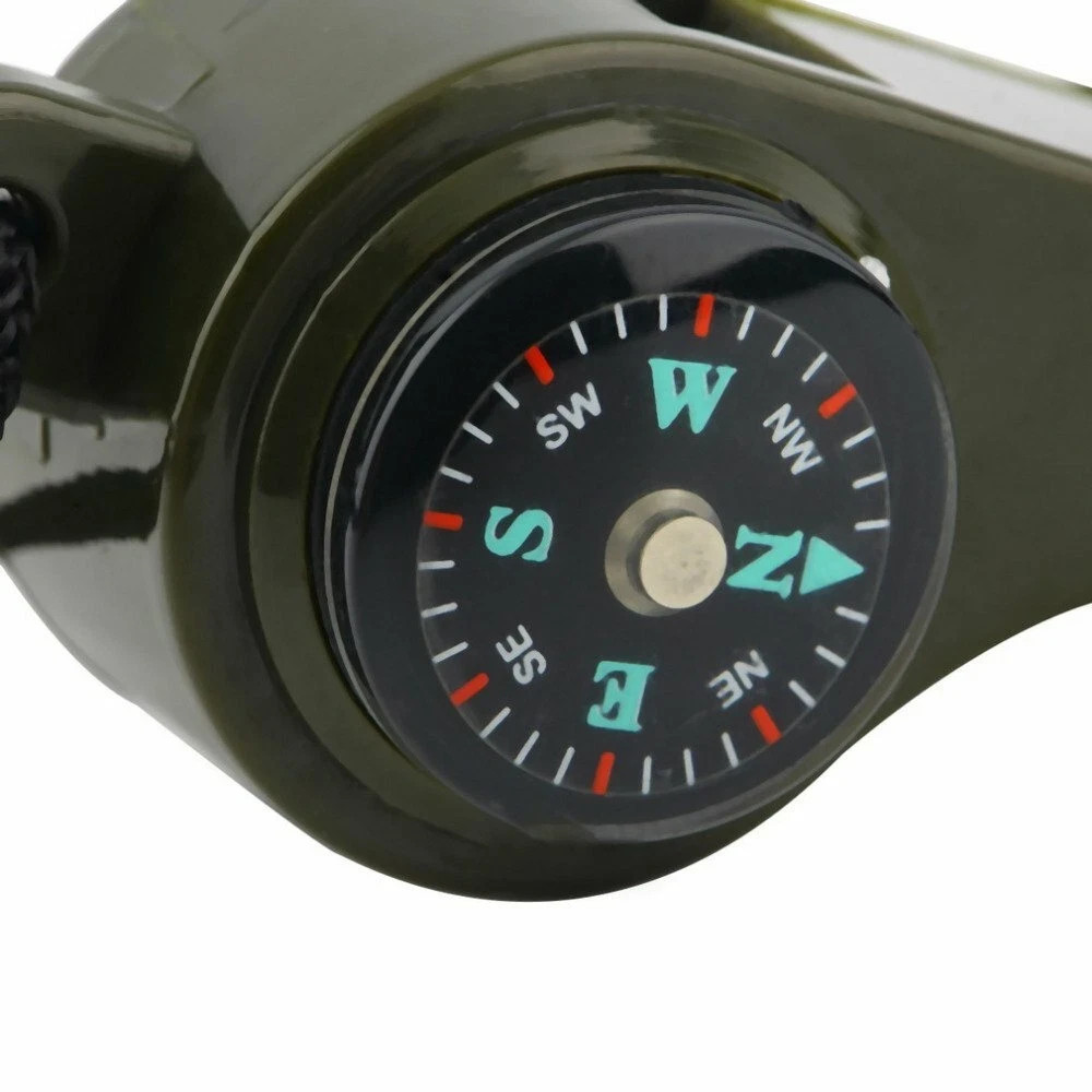 3-in-1 Emergency Survival Gear–Whistle, Compass & Thermometer for Camping Hiking