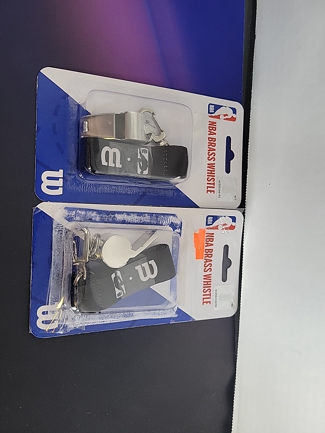 Wilson NBA Brass Whistle Silver Color 2 Whistle Lot Bundle