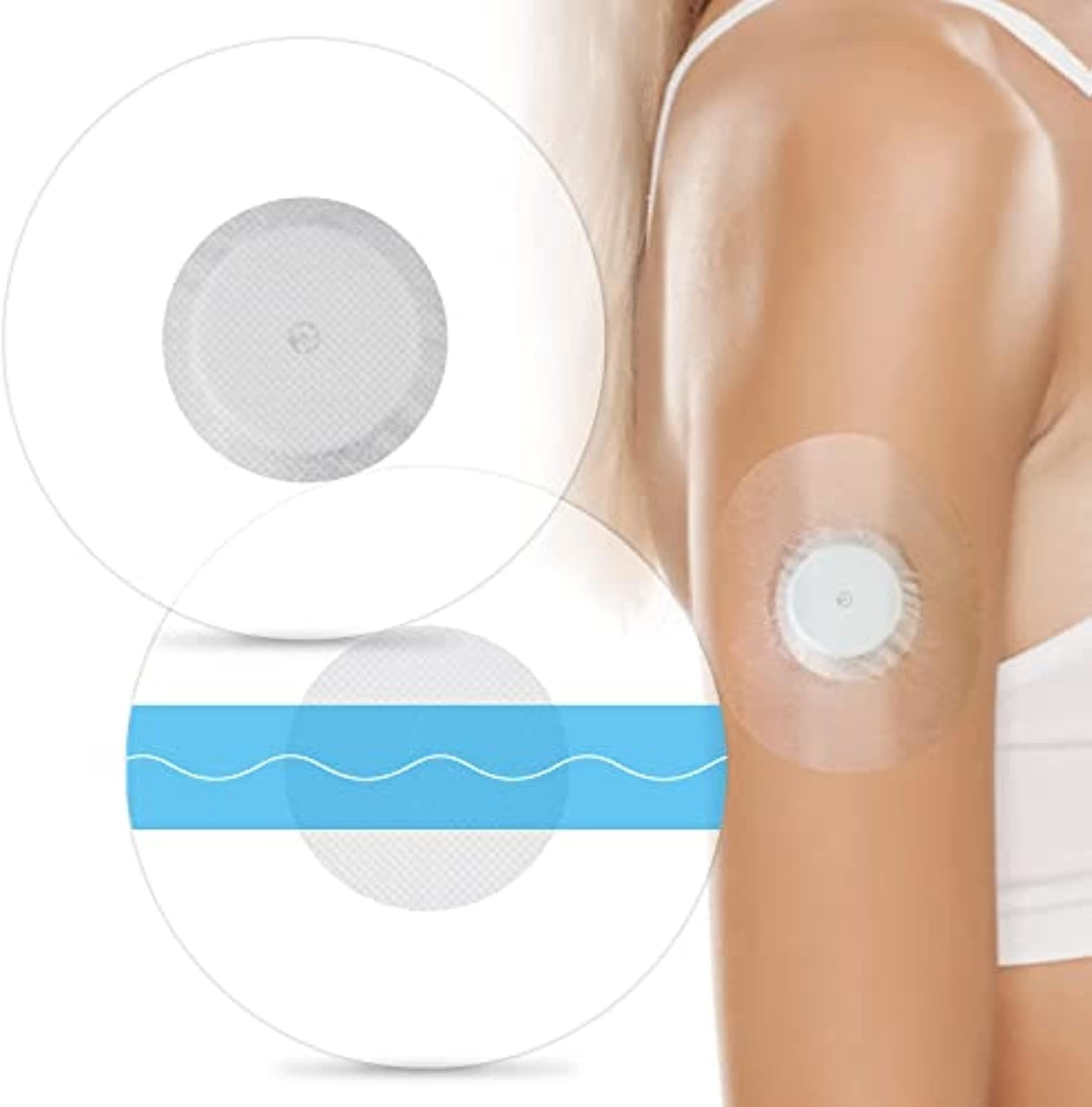 60Pack Libre 3 plus Sensor Covers Waterproof Adhesive Patches for Freestyle