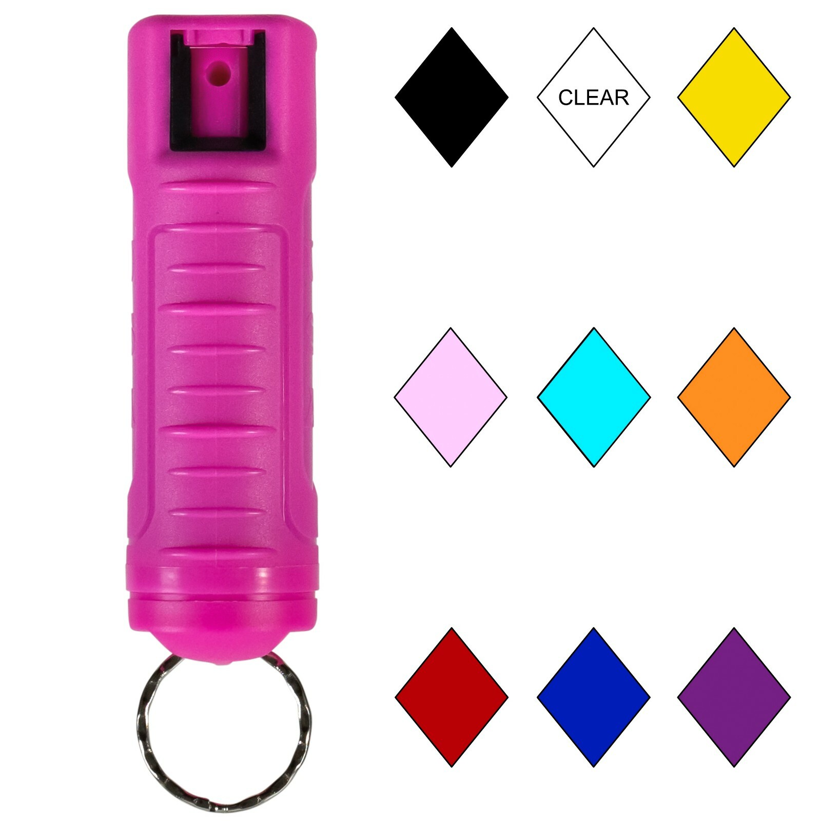Pepper Spray Hot Pink Keychain .50 ounce Injection Molded Self Defense Safety OC