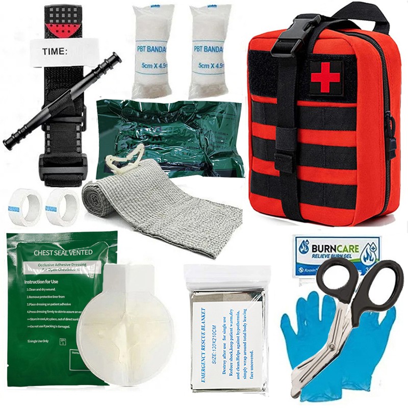 Outdoor First Aid Supplies Camping Tactical Bandage Training Medical Kit