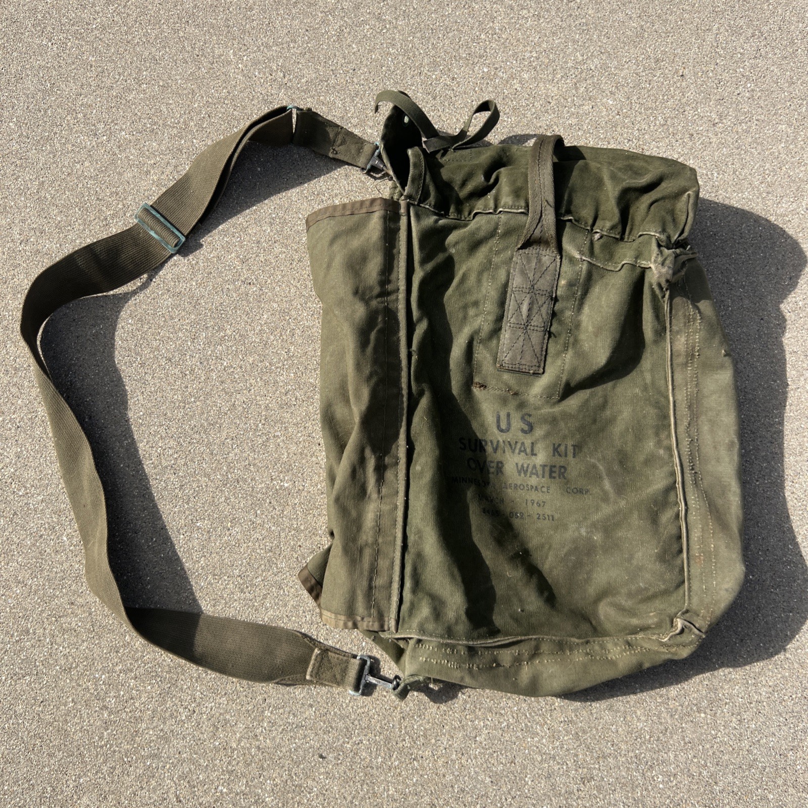 US Army Survival Kit Over Water Bag 1967 84650822511 Minnesota Aerospace Corp
