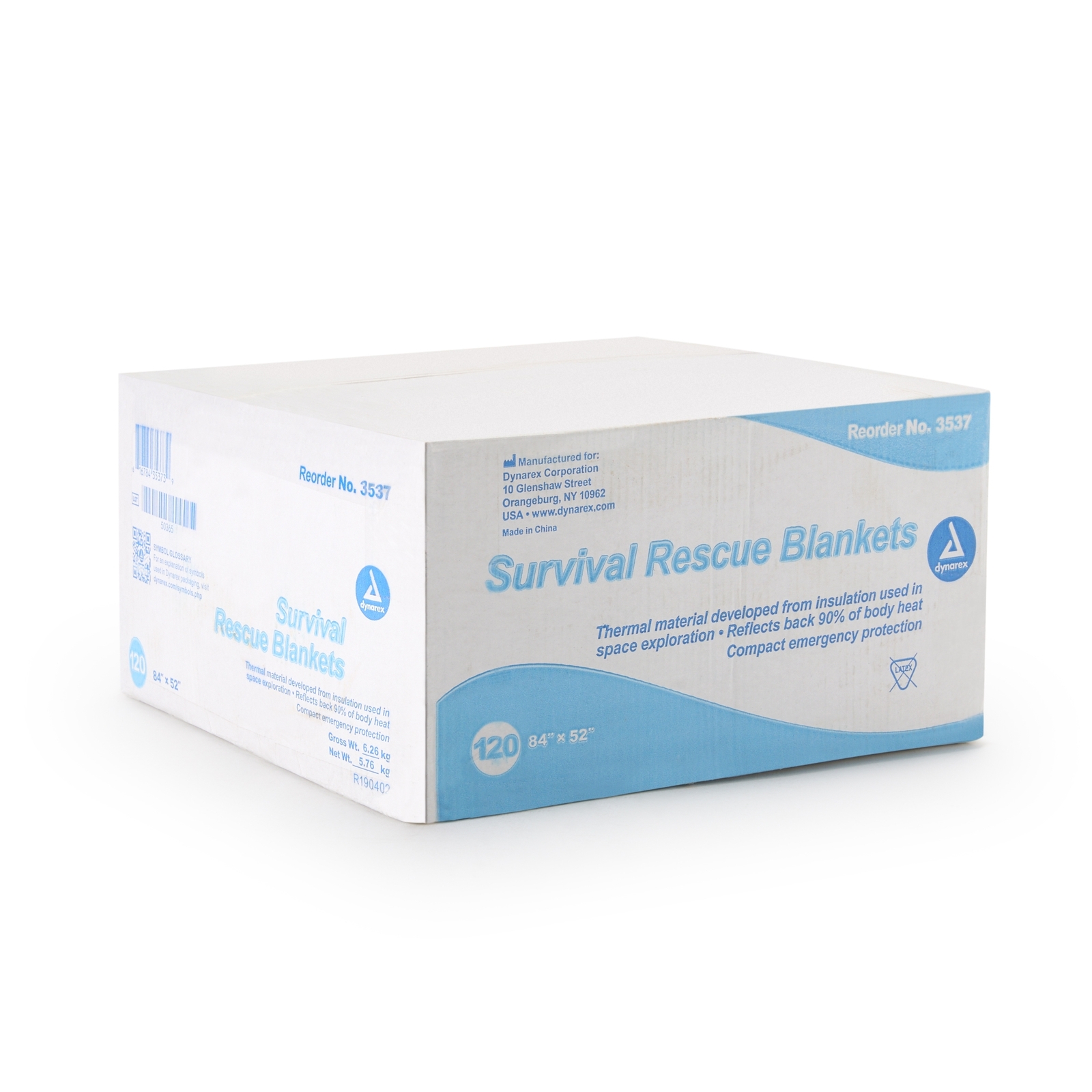 120 Dynarex Emergency Survival Rescue Space Thermal Mylar Blanket 84″X52″ 3537