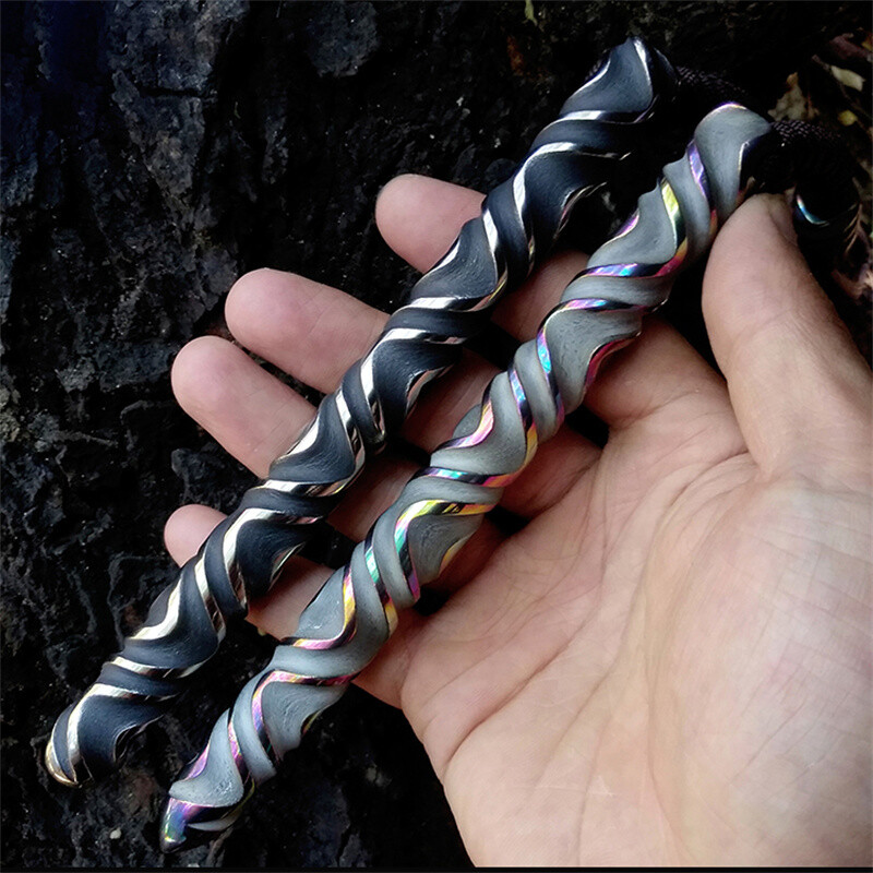 EDC Titanium Alloy Cool Stick Outdoor Play Wand Cuban Rattan Crowbar Equipment