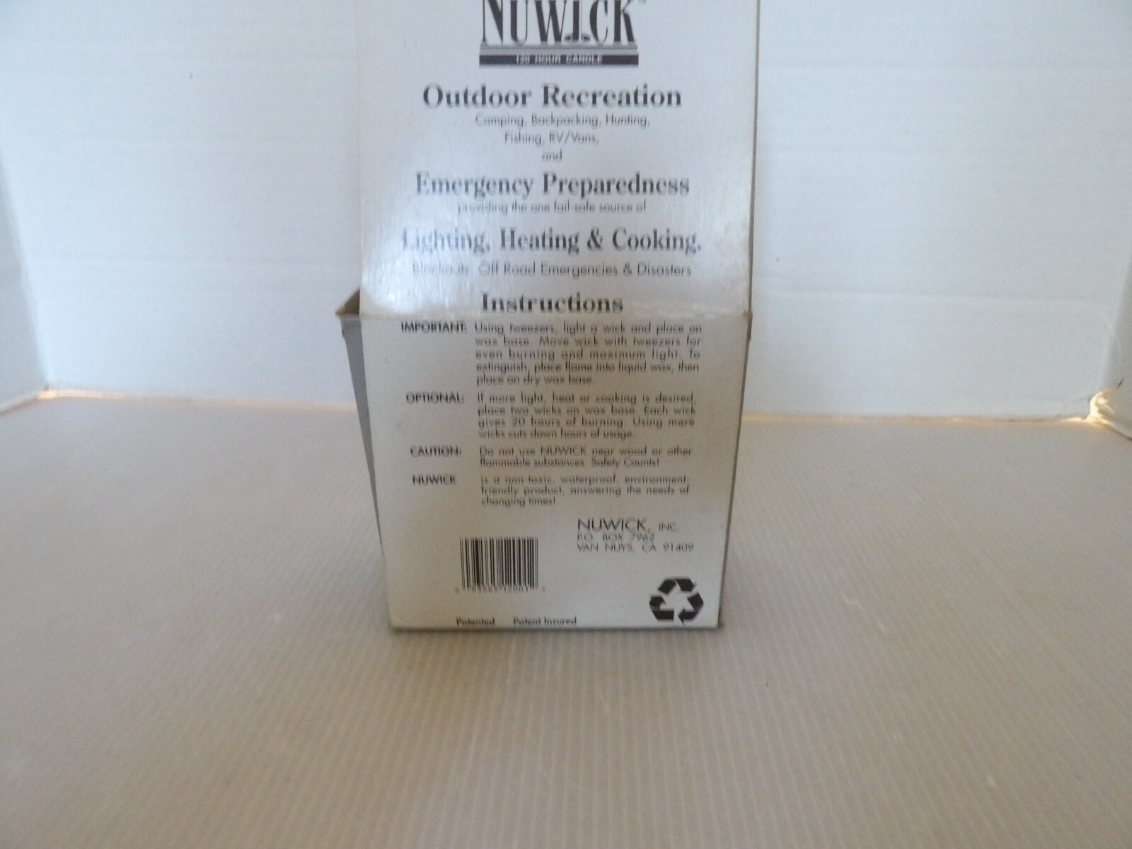 New Nuwick 120 Hour Candle 14 Ounce Reusable Light Heat Cook Emergency IOB