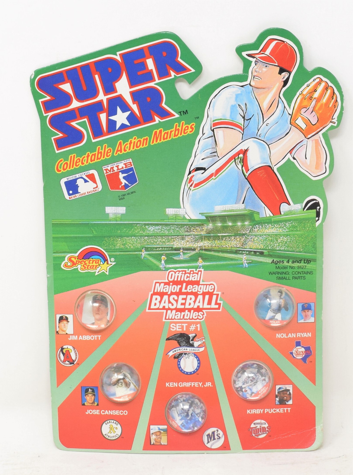 Baseball Super Stars Marbles Set 1 2 3 4 Ken Griffey Jr Nolan Ryan Barry Bonds