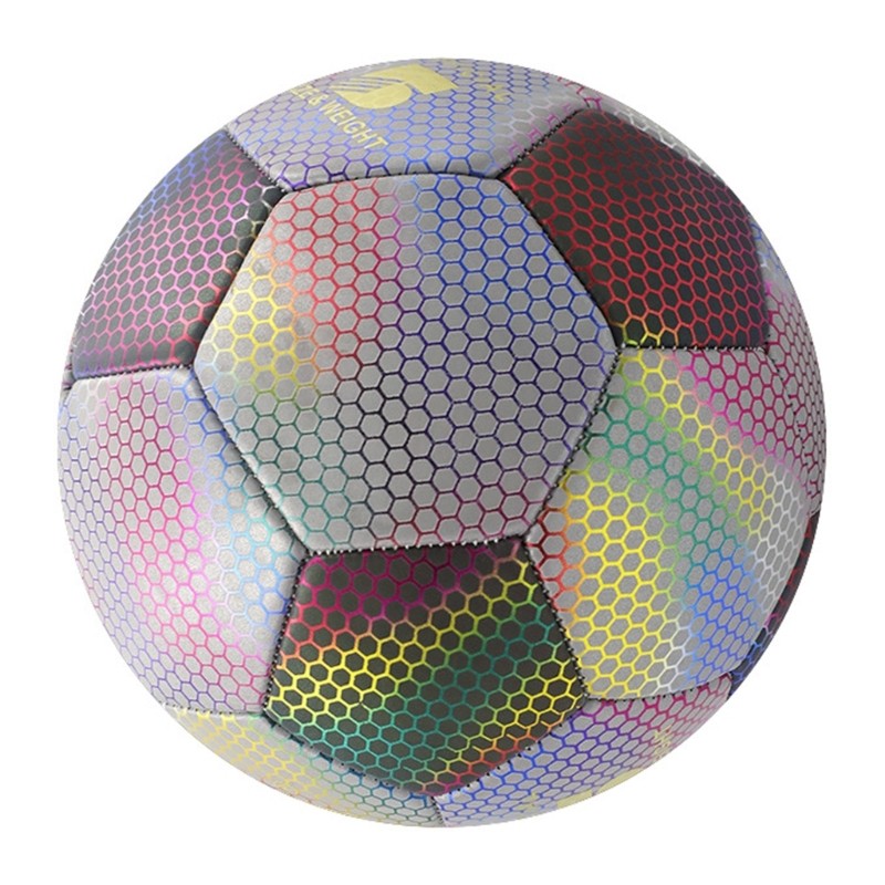 Reflective Football Glowing Standard Size Soccer for Indoor & Outdoor Training